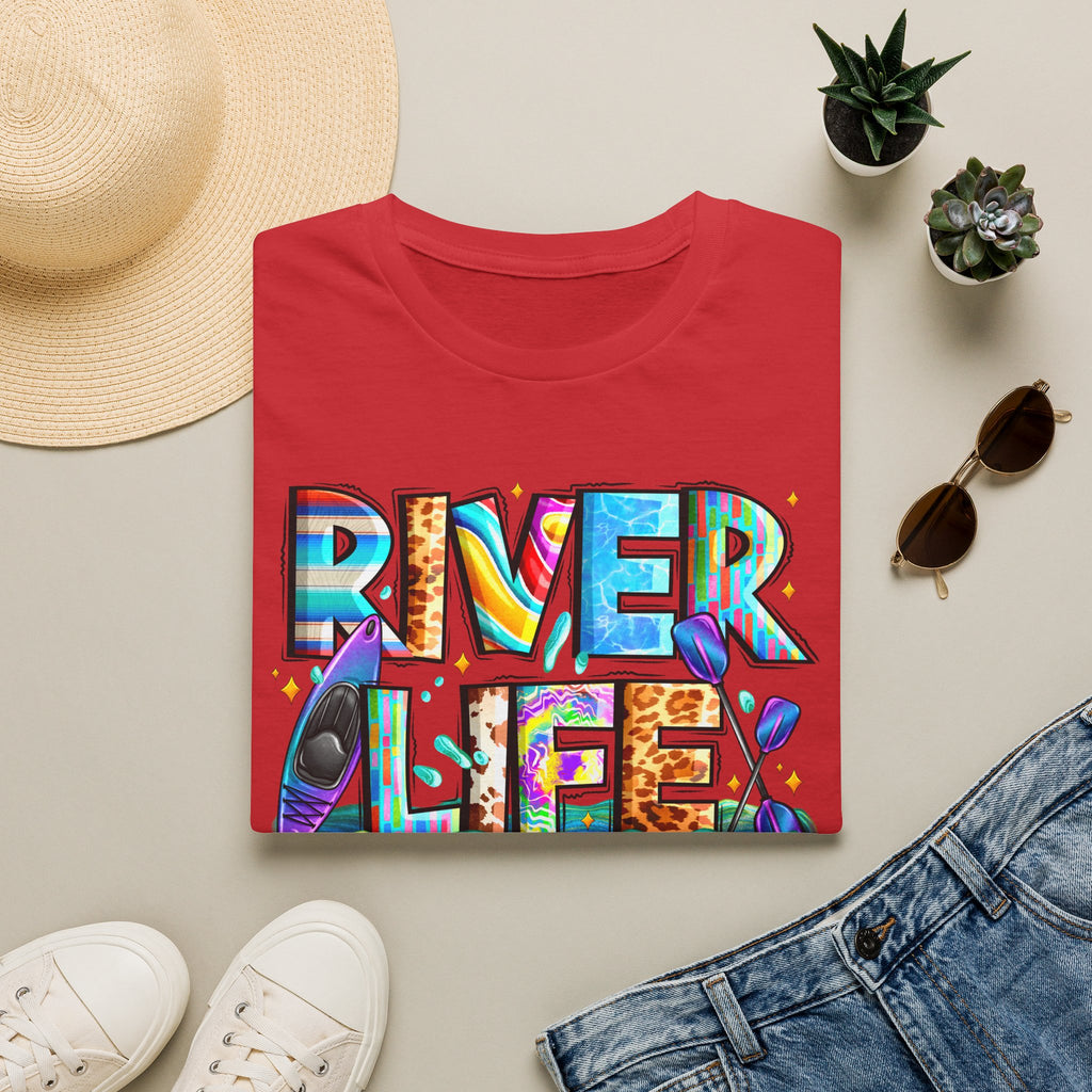 River Life T-Shirt | Colorful Fishing Scenic Graphic