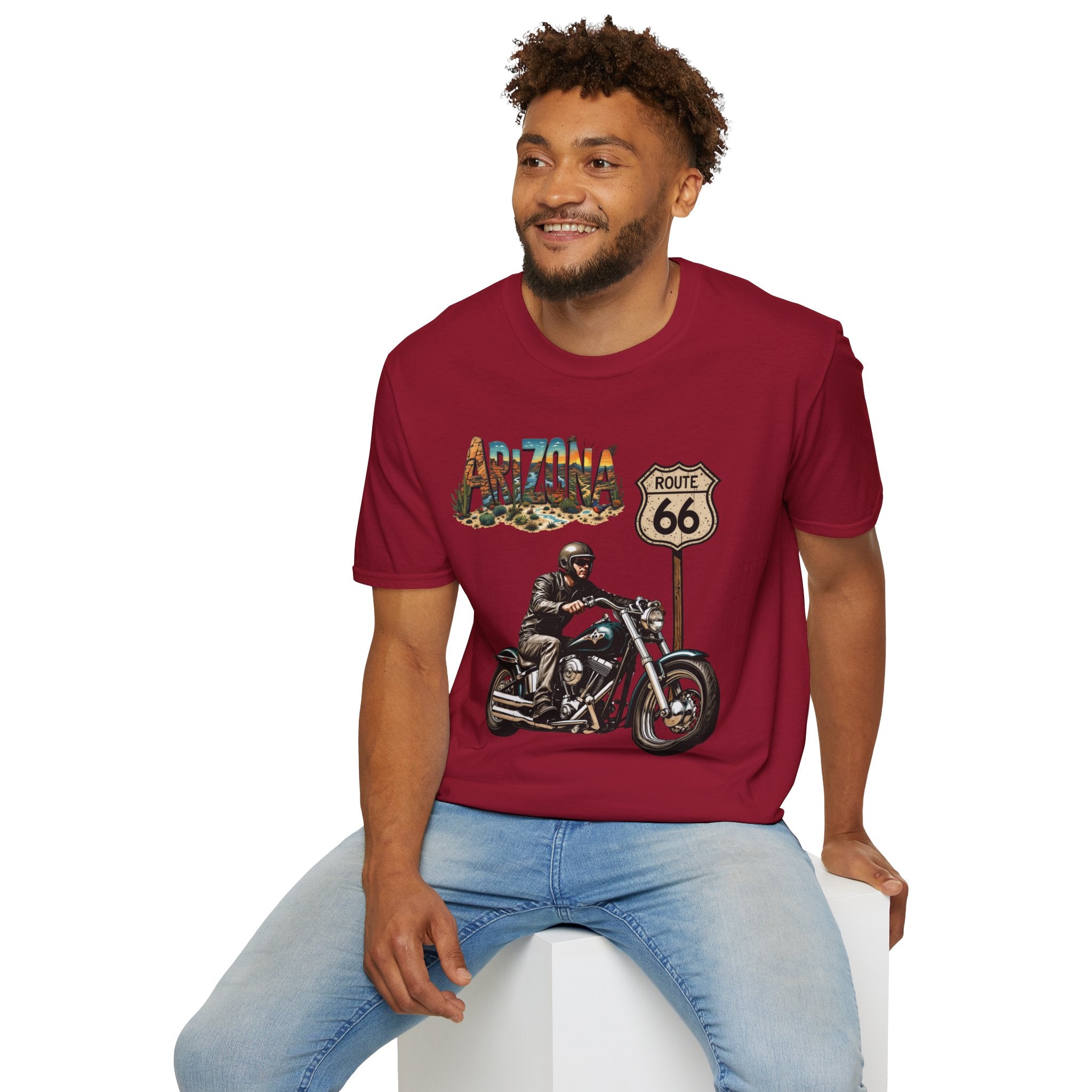 Arizona Route 66 Motorcycle T-Shirt | Biker Road Trip Tee