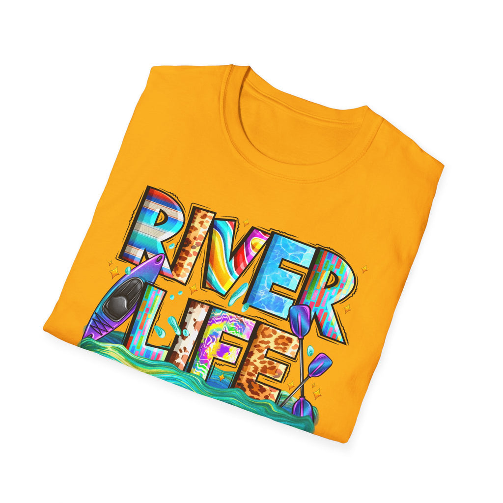 River Life T-Shirt | Colorful Fishing Scenic Graphic
