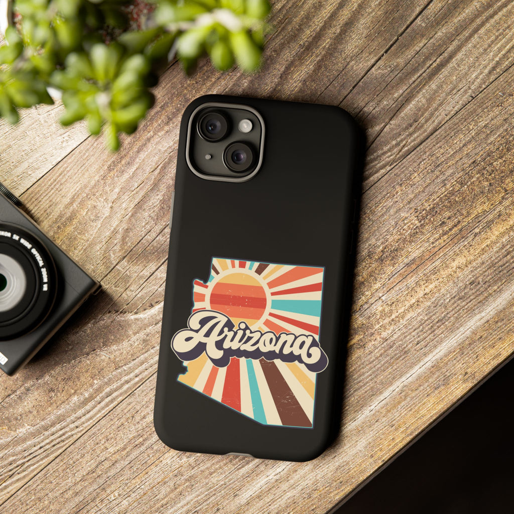 Arizona State Outline Retro Sunset Phone Case | AZ Tough Case