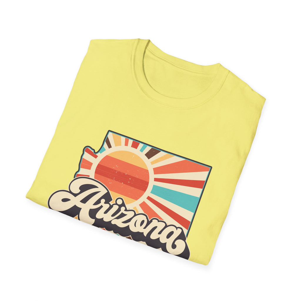 Arizona Retro Sunset T-Shirt | AZ State Map Vintage Rays