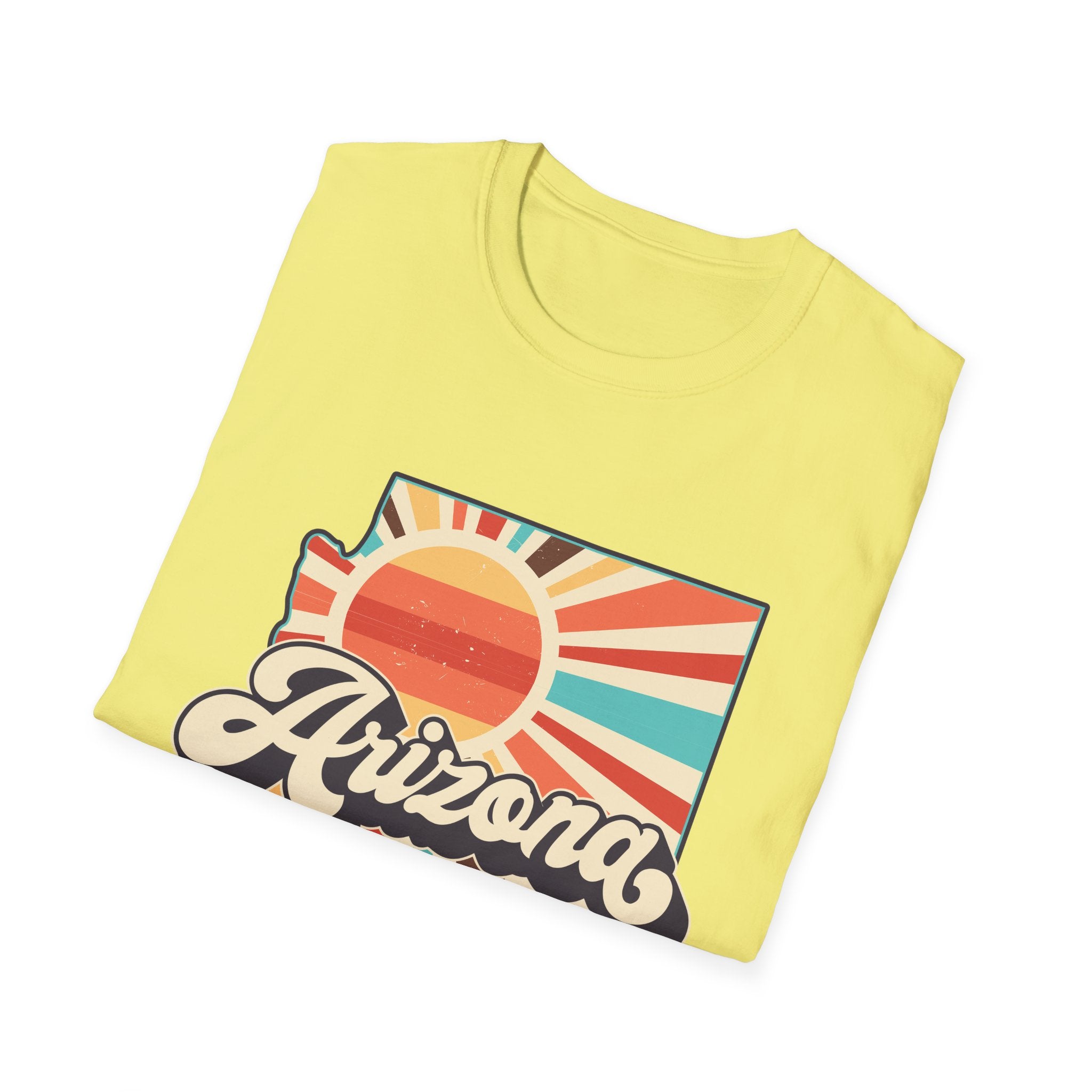 Arizona Retro Sunset T-Shirt | AZ State Map Vintage Rays