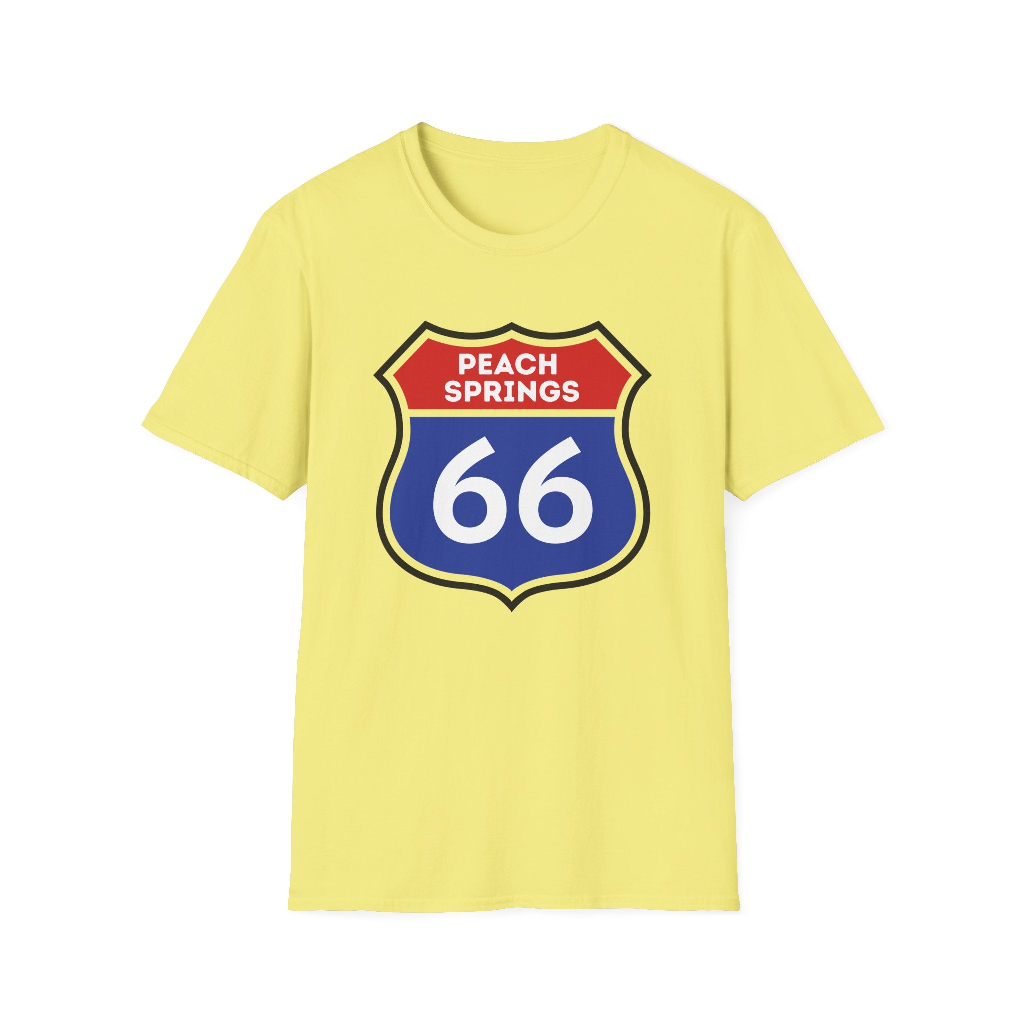 Peach Springs 66 Shield T-Shirt | Route 66 Road Sign Shirt