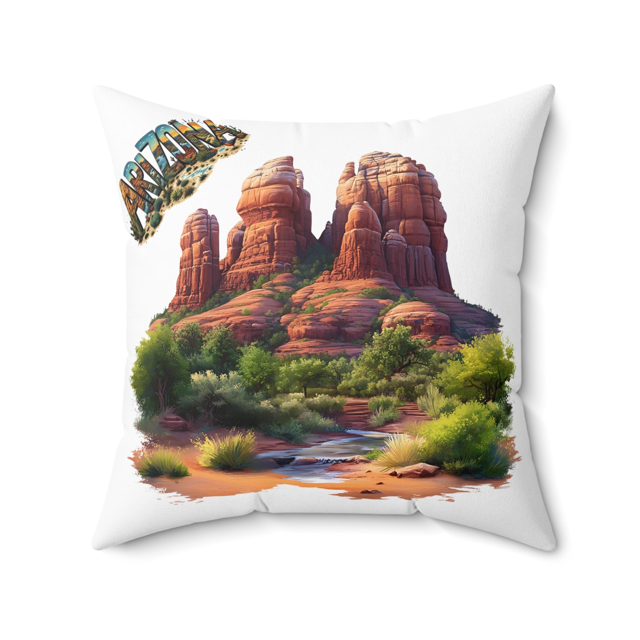 Arizona AZ - Desert Landscape Decorative Pillow, Southwestern Decor, Nature Themed Gift, Boho  Cushion, Arizona Inspired Throw Pillow