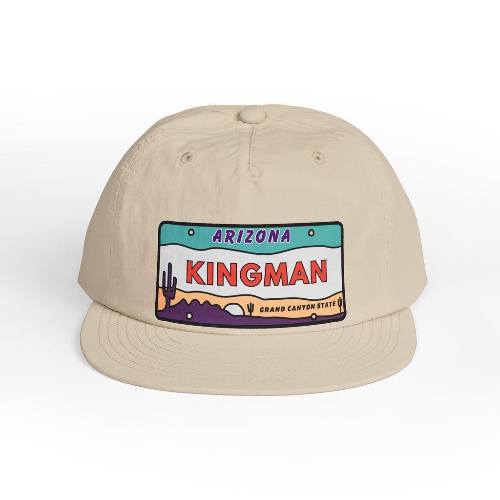 Surf Cap, Beach Hat, Summer Headwear, Kingman Arizona License Plate Dessert Cap for Water Sports
