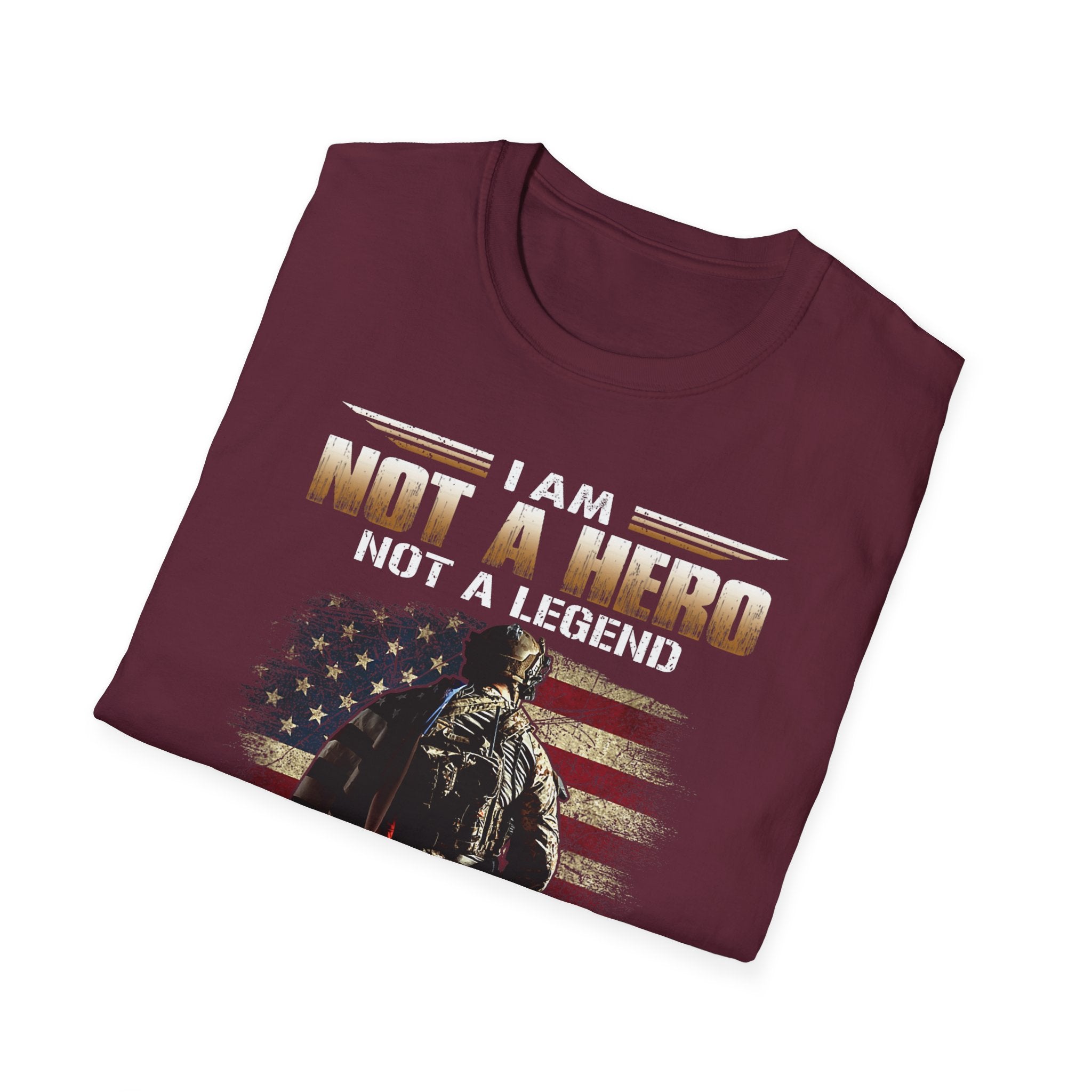 I Am Not a Hero I Am a U.S. Veteran T-Shirt | American Flag Soldier Tee