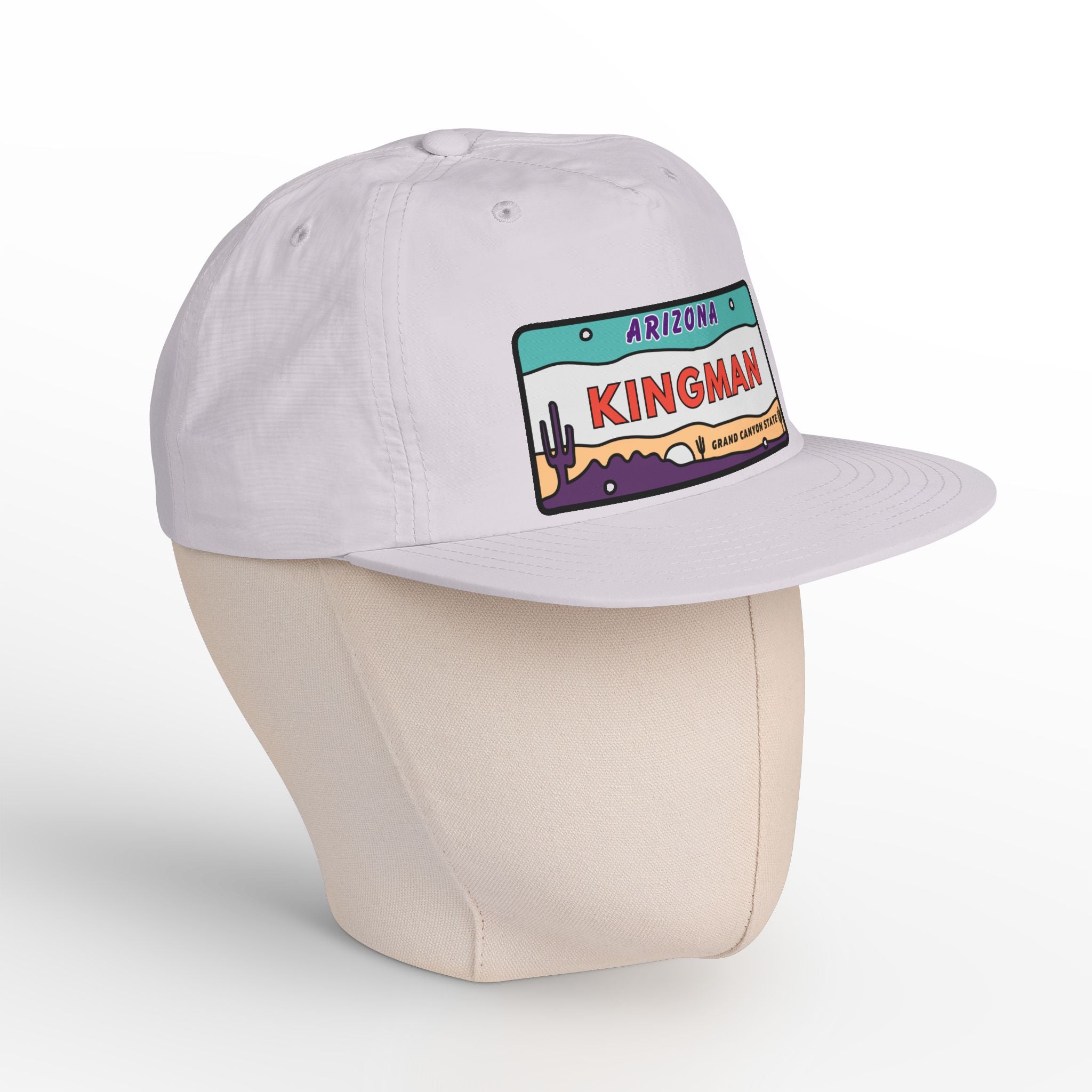 Surf Cap, Beach Hat, Summer Headwear, Kingman Arizona License Plate Dessert Cap for Water Sports