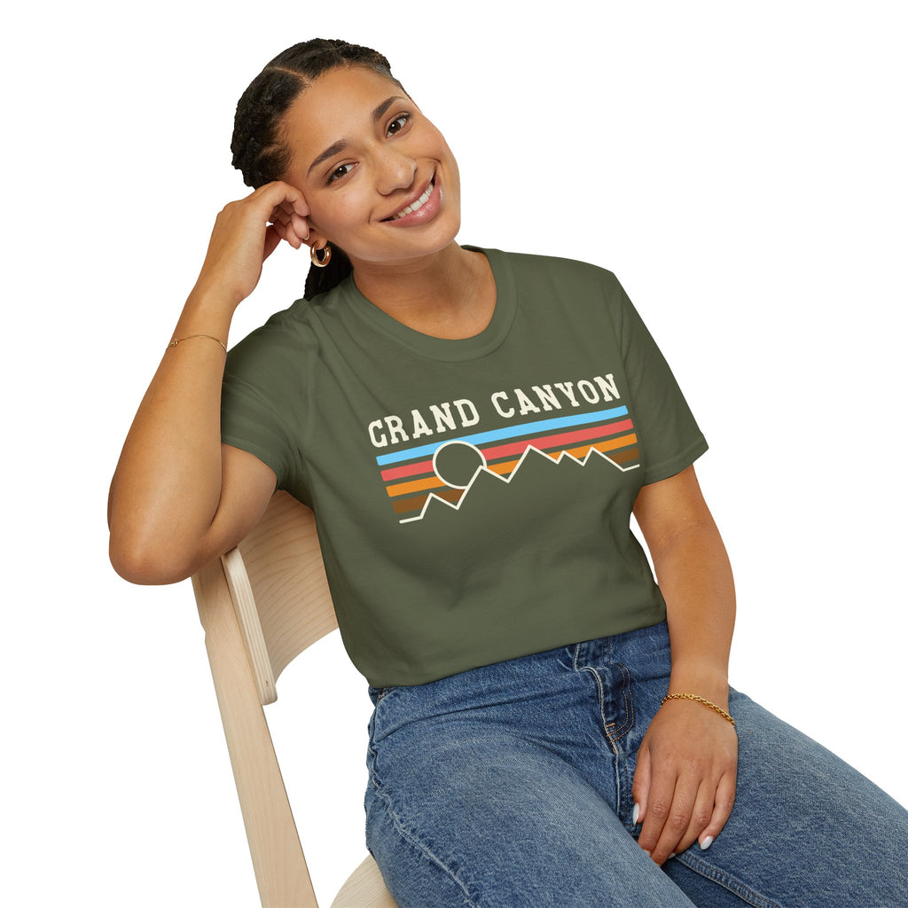 Grand Canyon Retro Sunset T-Shirt | Printed Front and Back National Park Landscape
