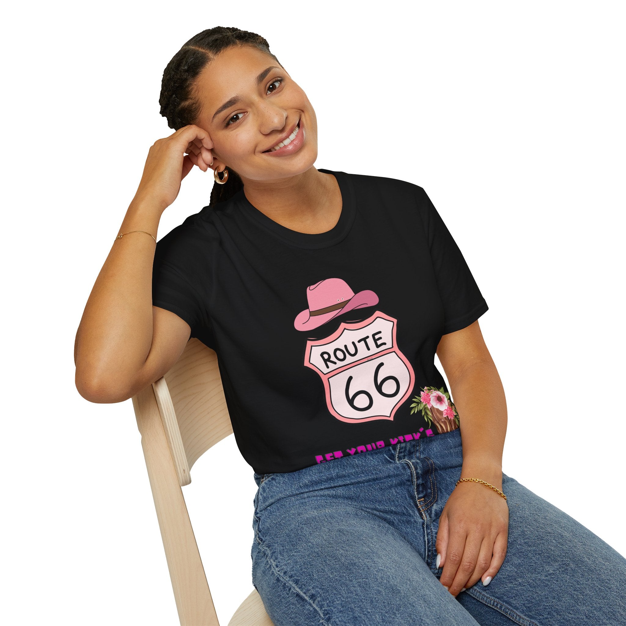 Route 66 Softstyle T-Shirt, Get Your Kick's On, Men Women, Unisex Tee Gift, Travel Highway Shirt