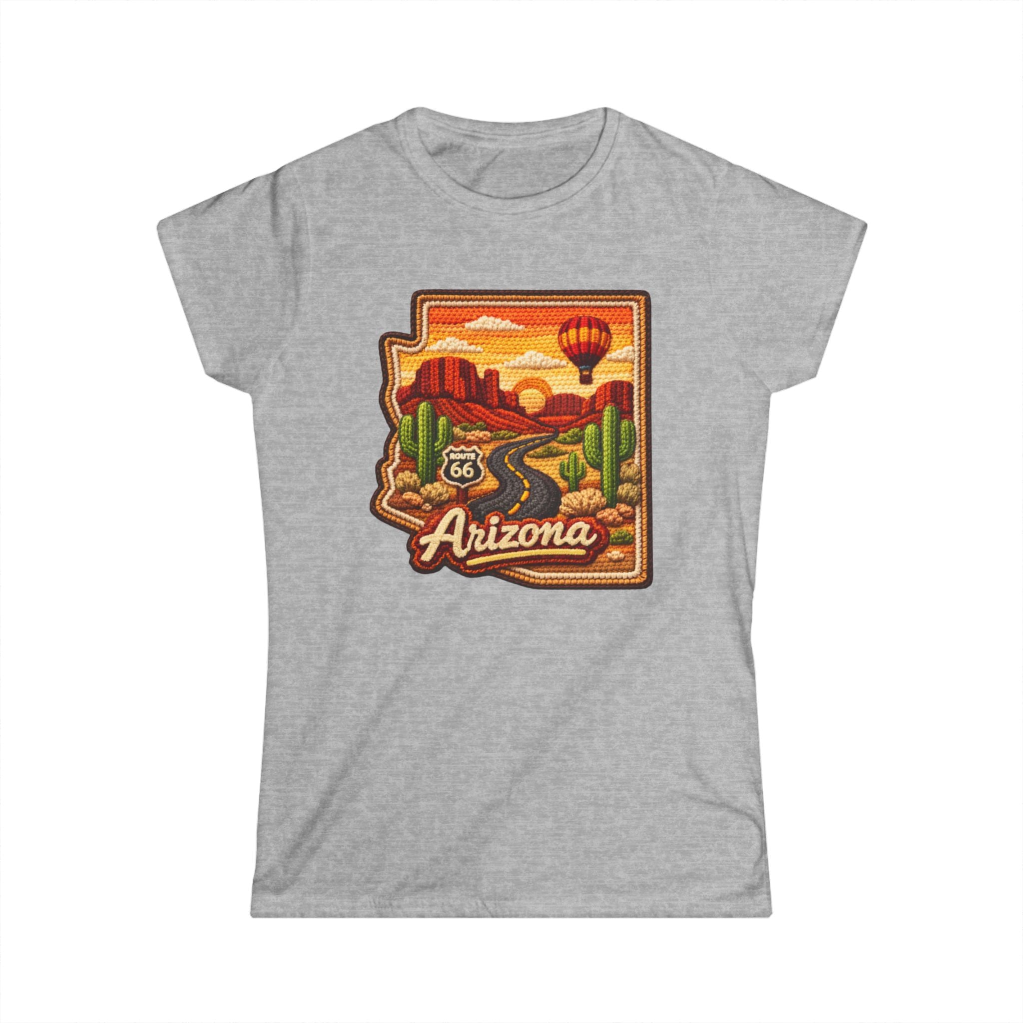 Arizona Route 66 Desert Sunset Womans Tee | Hot Air Balloon, Cactus Roadtrip