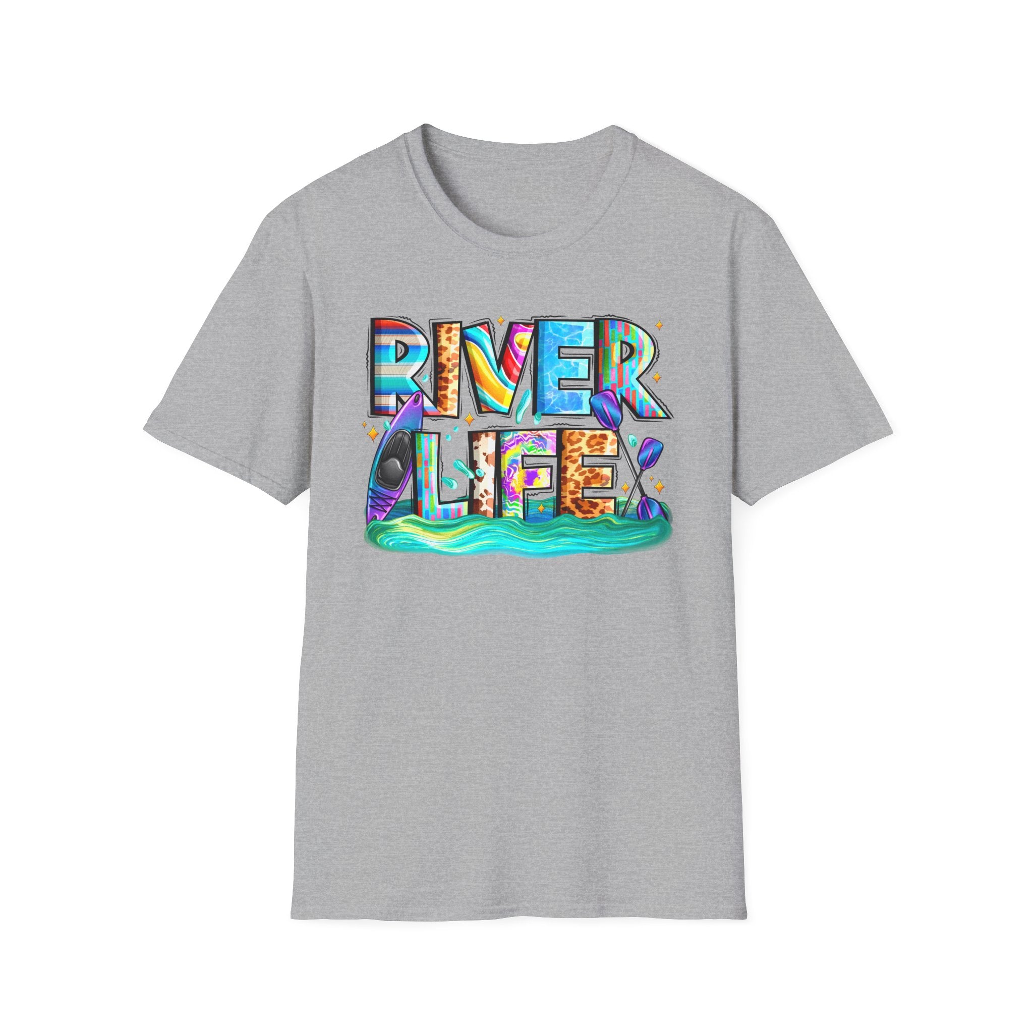 River Life T-Shirt | Colorful Fishing Scenic Graphic