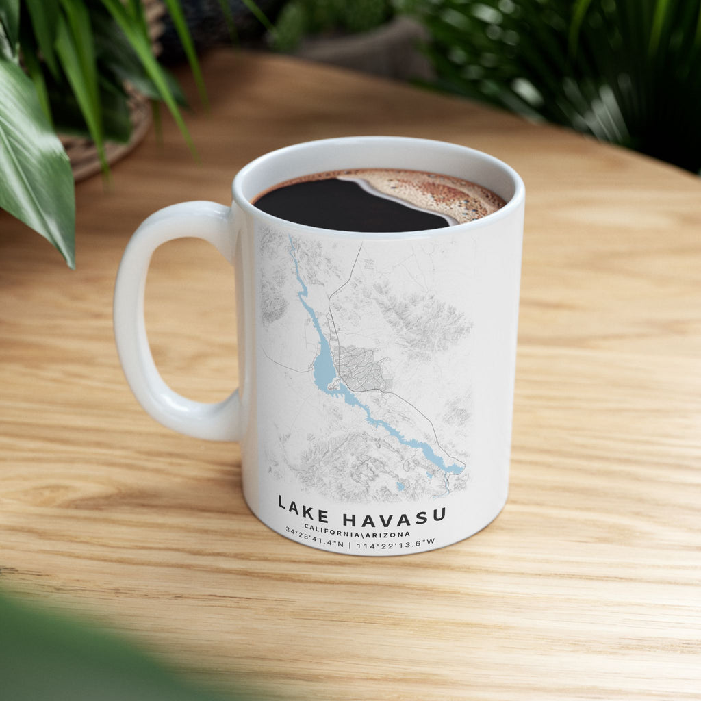 Lake Havasu Map Mug | Ceramic 11oz or 15oz, Lake Map Coffee Cup