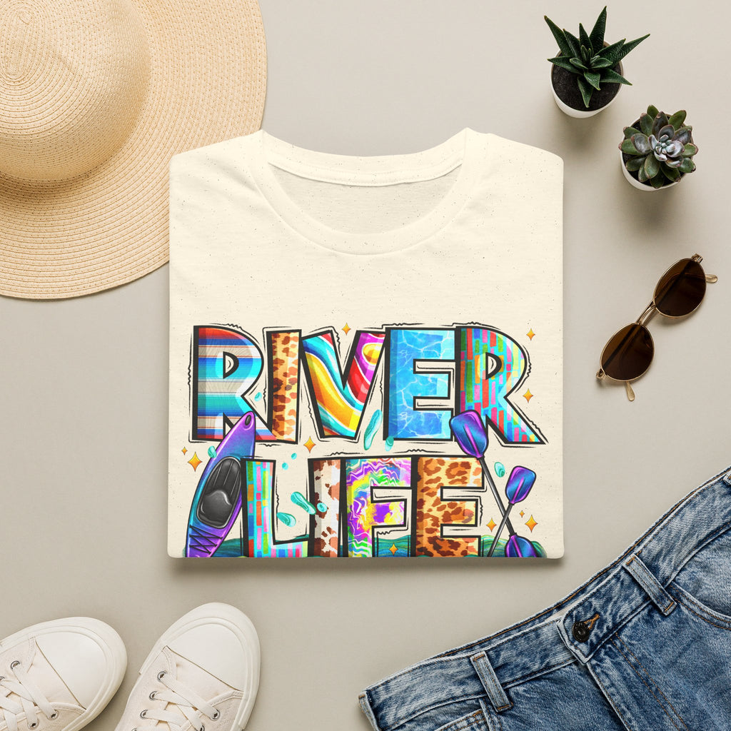 River Life T-Shirt | Colorful Fishing Scenic Graphic