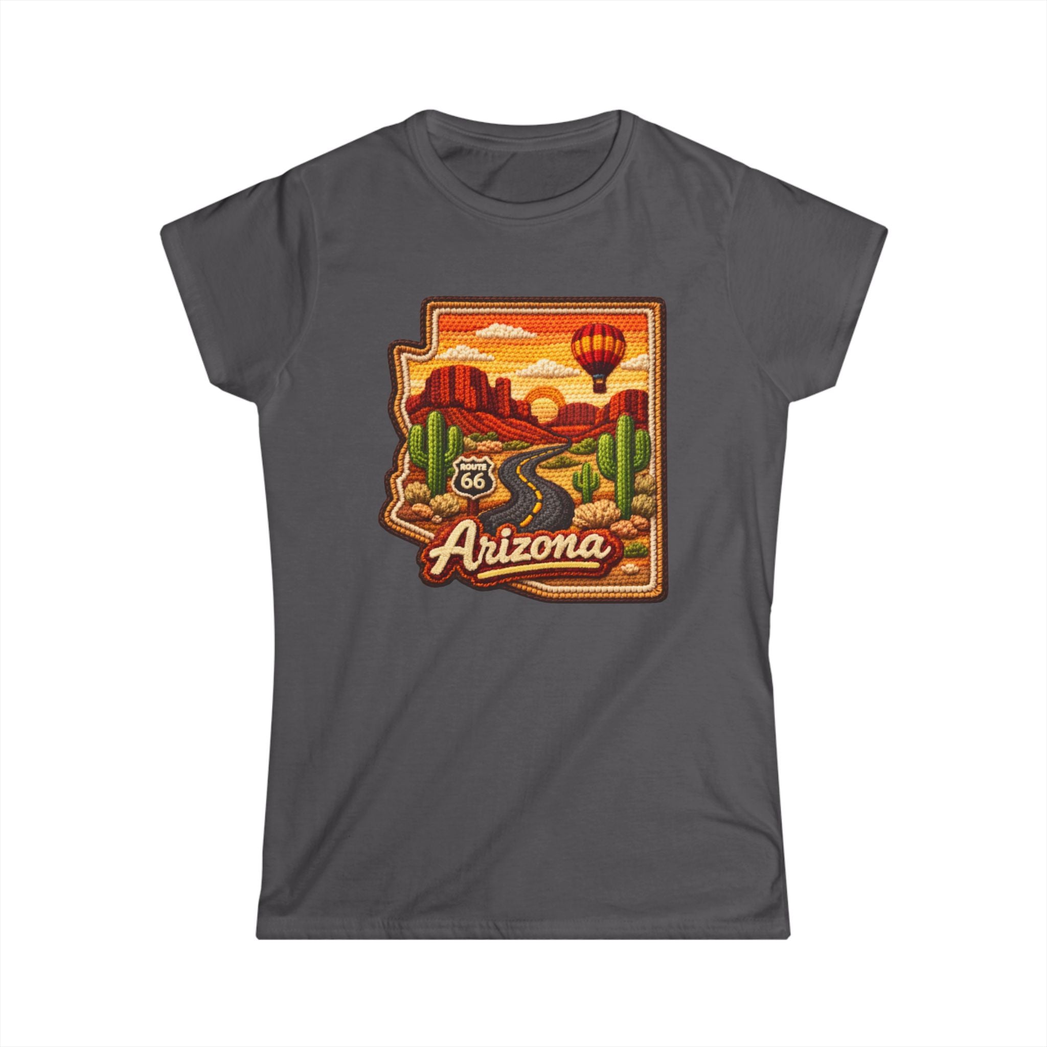 Arizona Route 66 Desert Sunset Womans Tee | Hot Air Balloon, Cactus Roadtrip