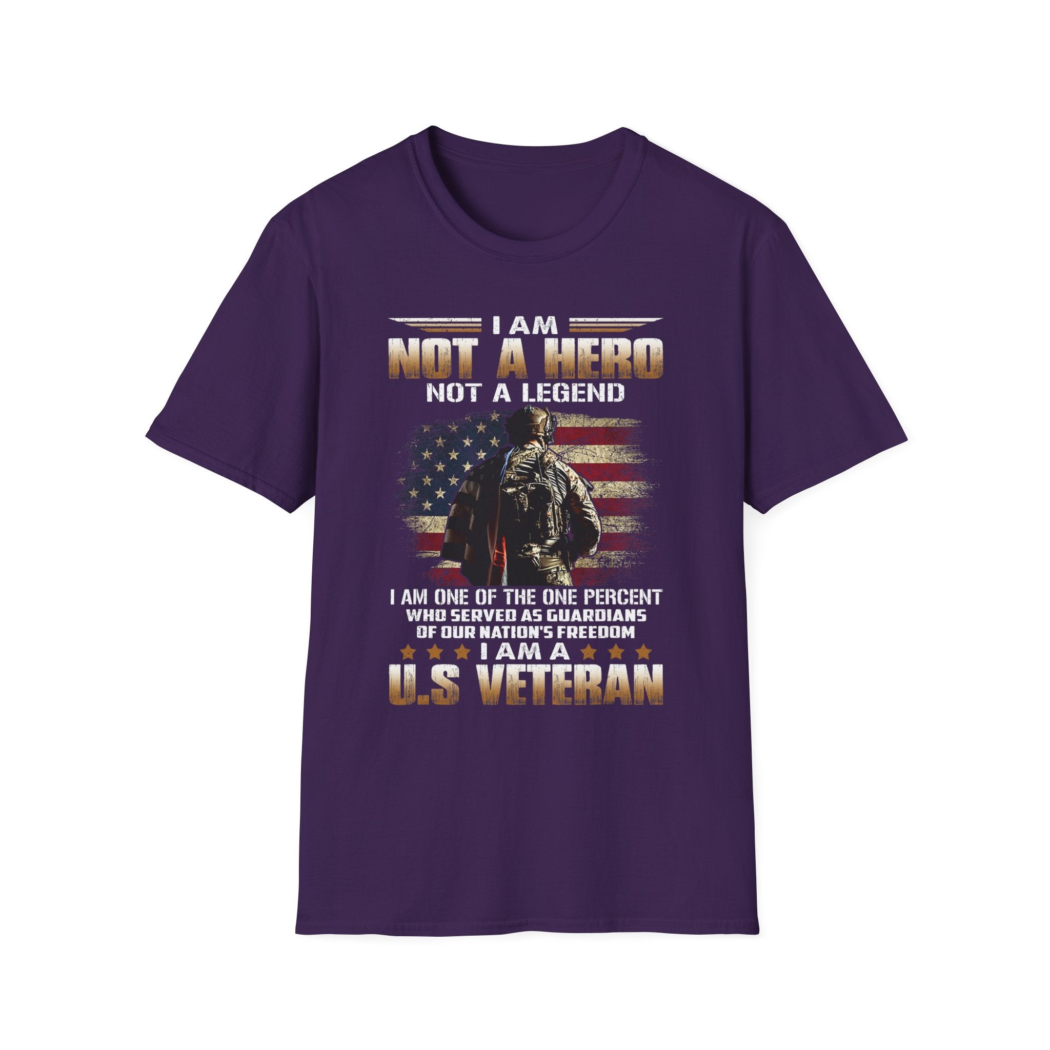 I Am Not a Hero I Am a U.S. Veteran T-Shirt | American Flag Soldier Tee
