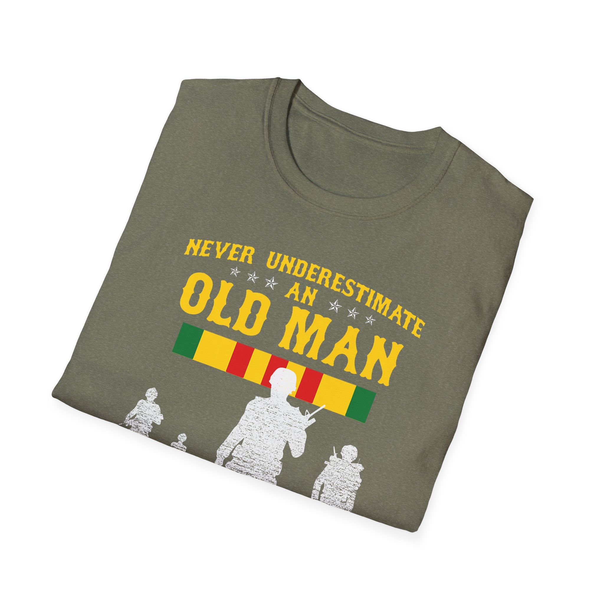 Never Underestimate an Old Man Who Is Also Vietnam Veteran T-Shirt | Military Tribute