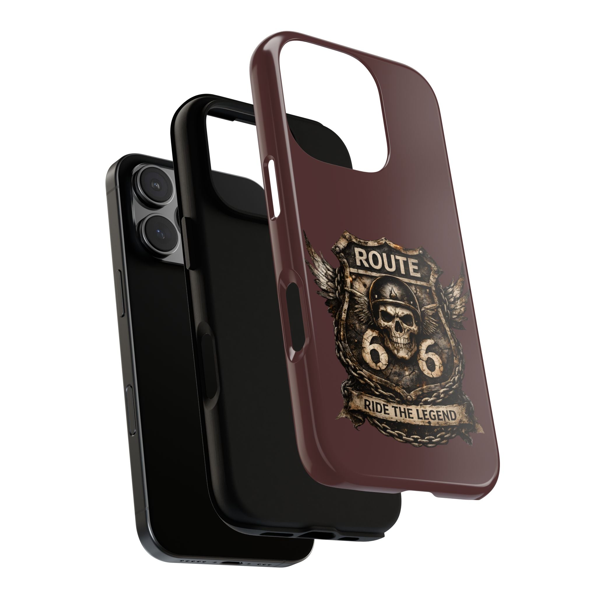 Route 66 Skull Helmet phone case | Motorcycle emblem, Ride the Legend