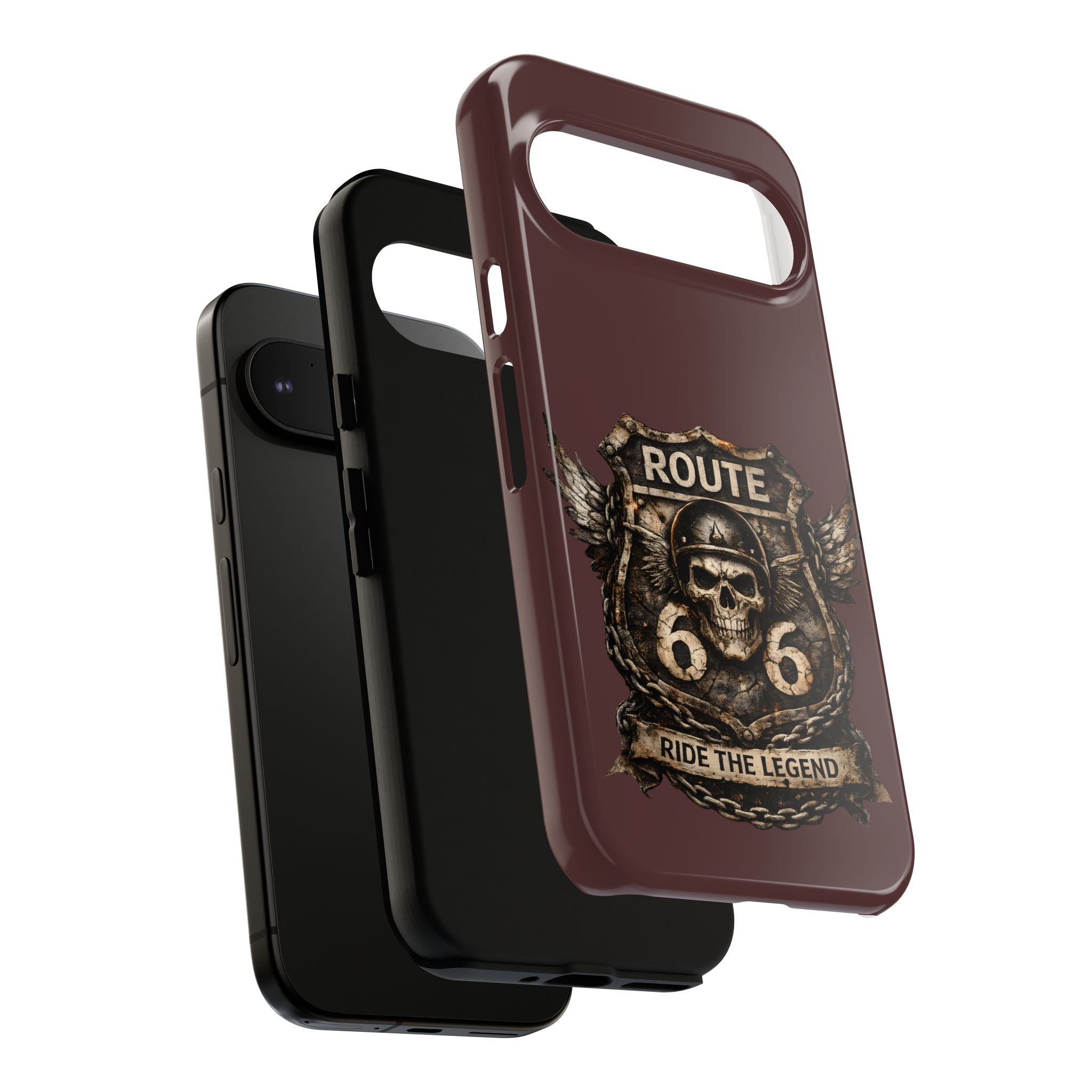 Route 66 Skull Helmet phone case | Motorcycle emblem, Ride the Legend