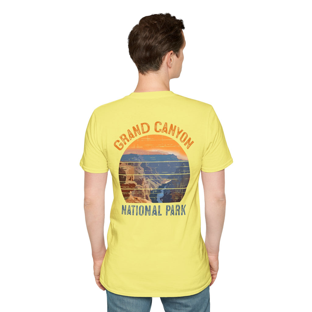 Grand Canyon Retro Sunset T-Shirt | Printed Front and Back National Park Landscape