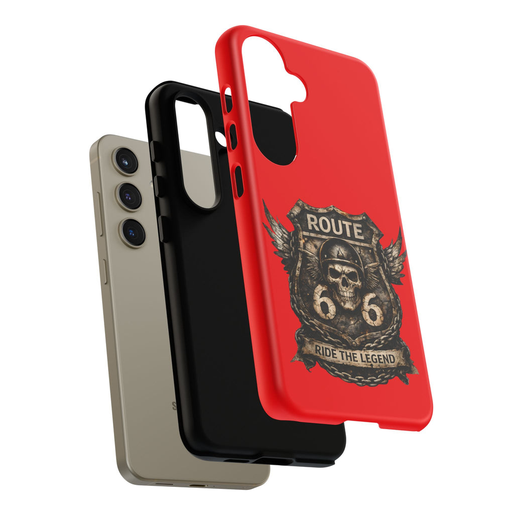 Route 66 Skull Helmet phone case | Motorcycle emblem, Ride the Legend