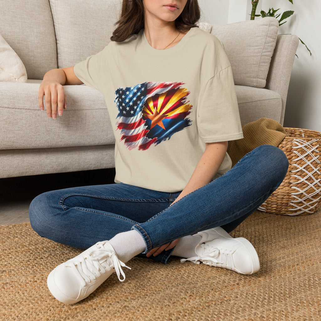Arizona Flag with American Flag T-Shirt | Patriotic State Pride Tee