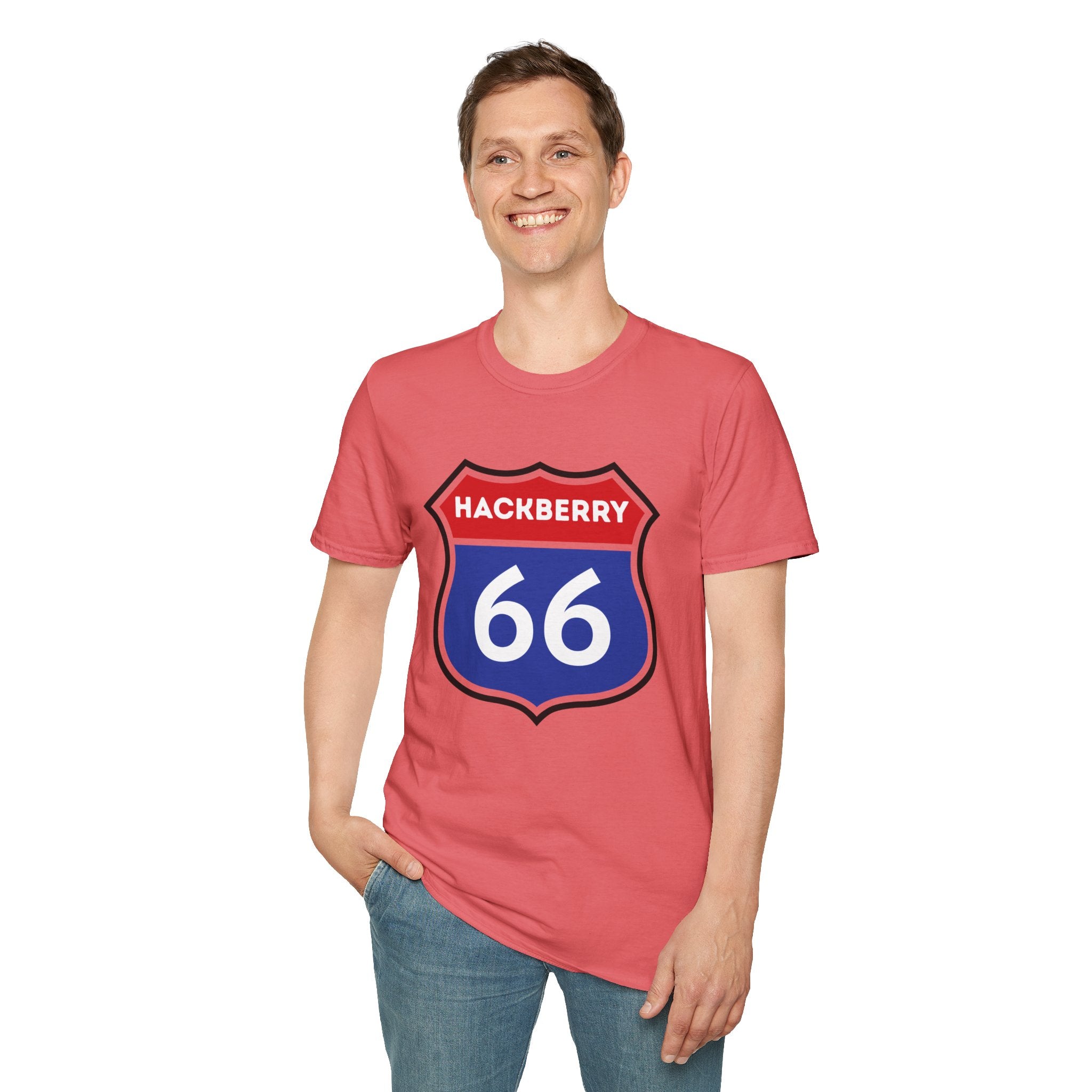 Hackberry 66 Shield T-Shirt | Route 66 Road Sign Tee