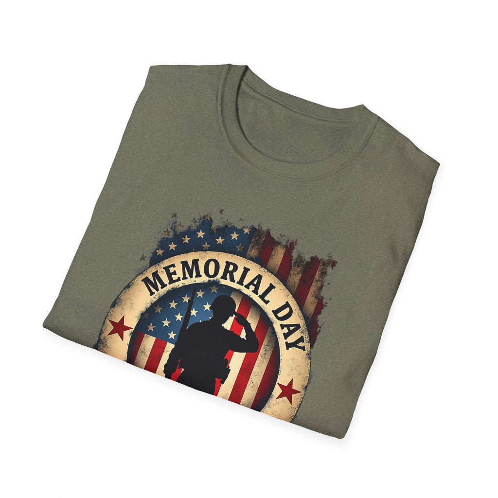 Memorial Day Remember & Honor T-Shirt | Soldier Silhouette American Flag