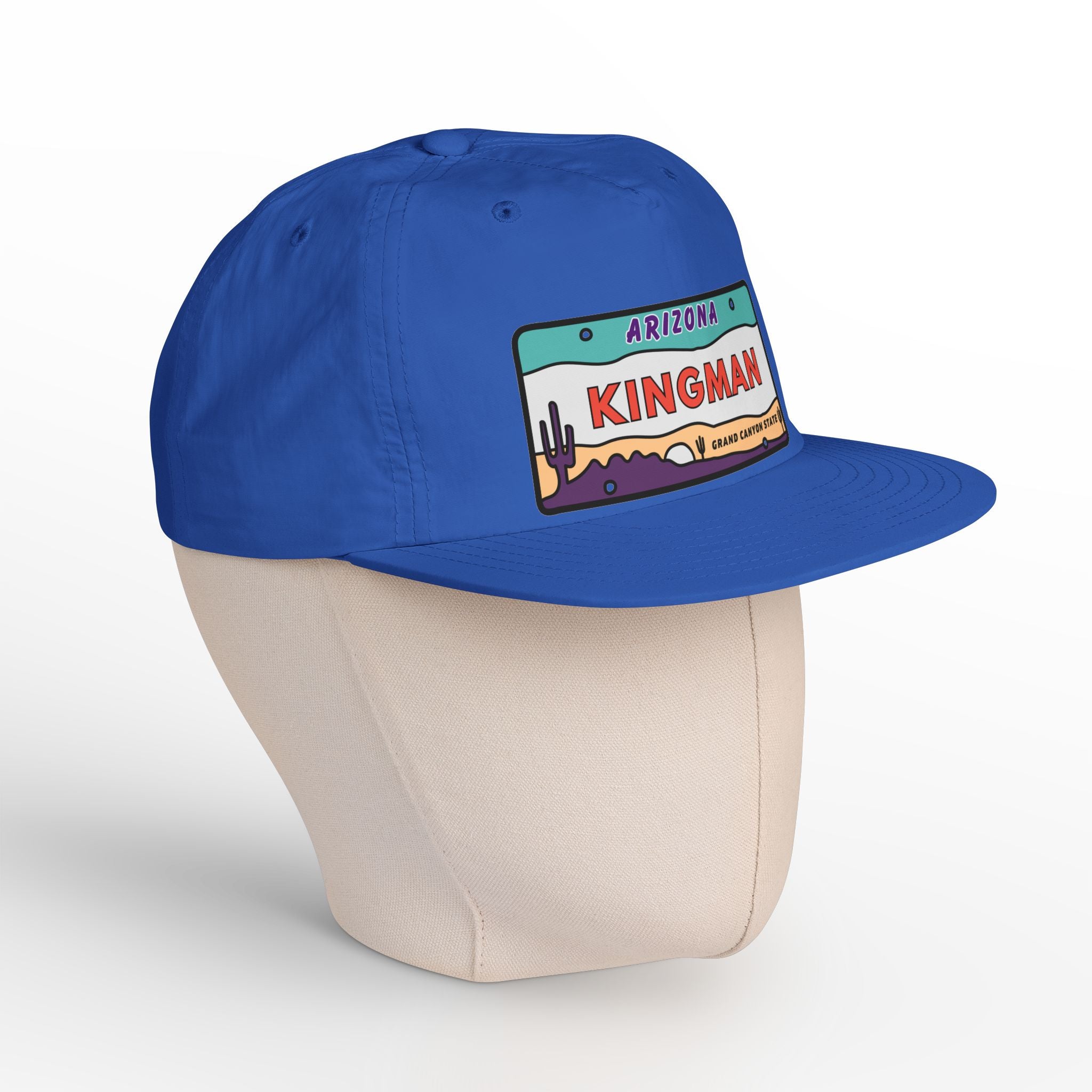 Surf Cap, Beach Hat, Summer Headwear, Kingman Arizona License Plate Dessert Cap for Water Sports