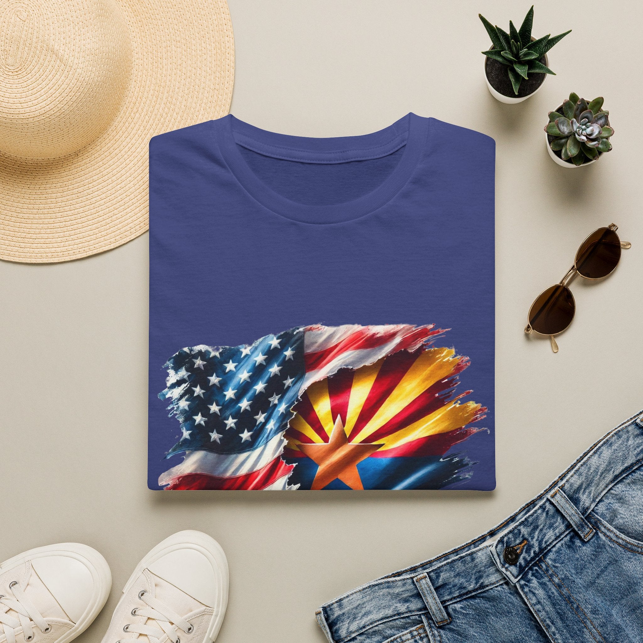 Arizona Flag with American Flag T-Shirt | Patriotic State Pride Tee