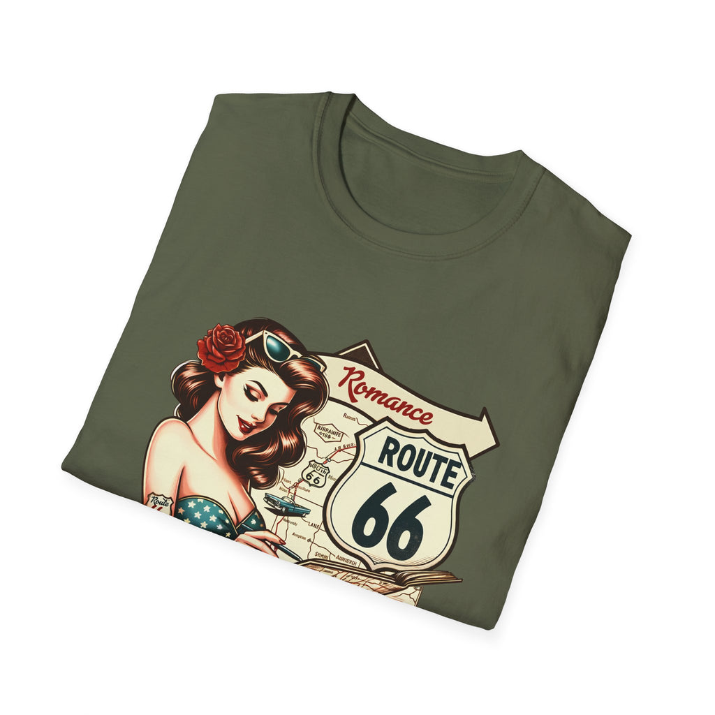 Pinup Girl Route 66 T-Shirt | Vintage Roadtrip Retro Sign