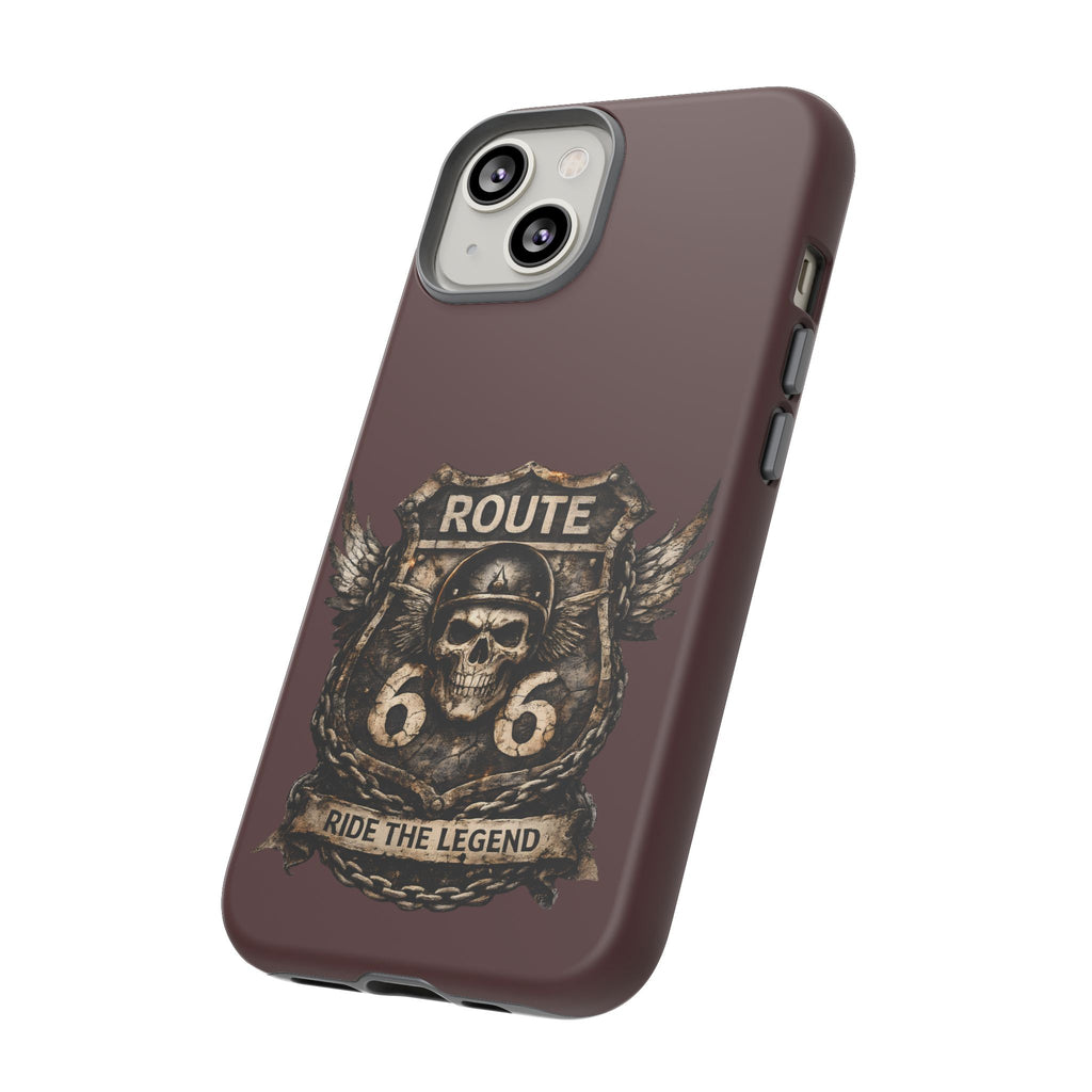 Route 66 Skull Helmet phone case | Motorcycle emblem, Ride the Legend