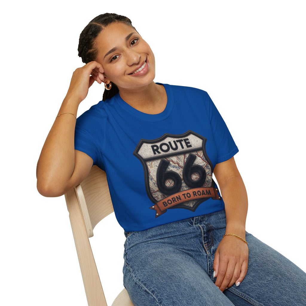 Route 66 Born to Roam T-Shirt | Vintage Highway Shield Tee