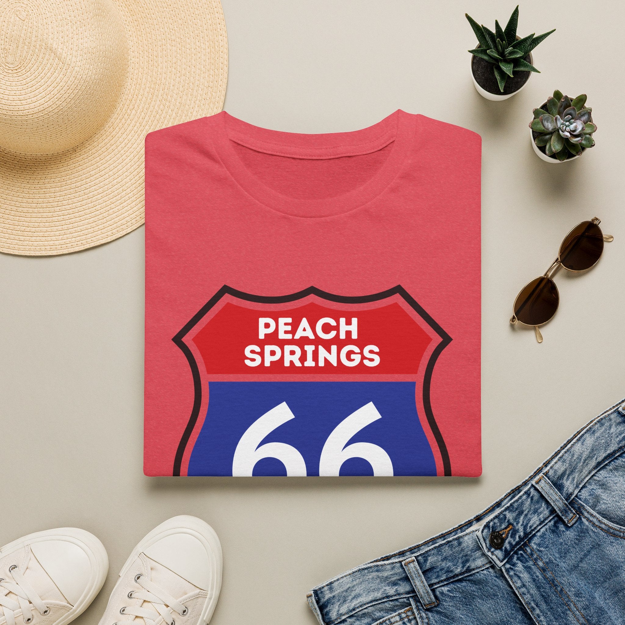 Peach Springs 66 Shield T-Shirt | Route 66 Road Sign Shirt