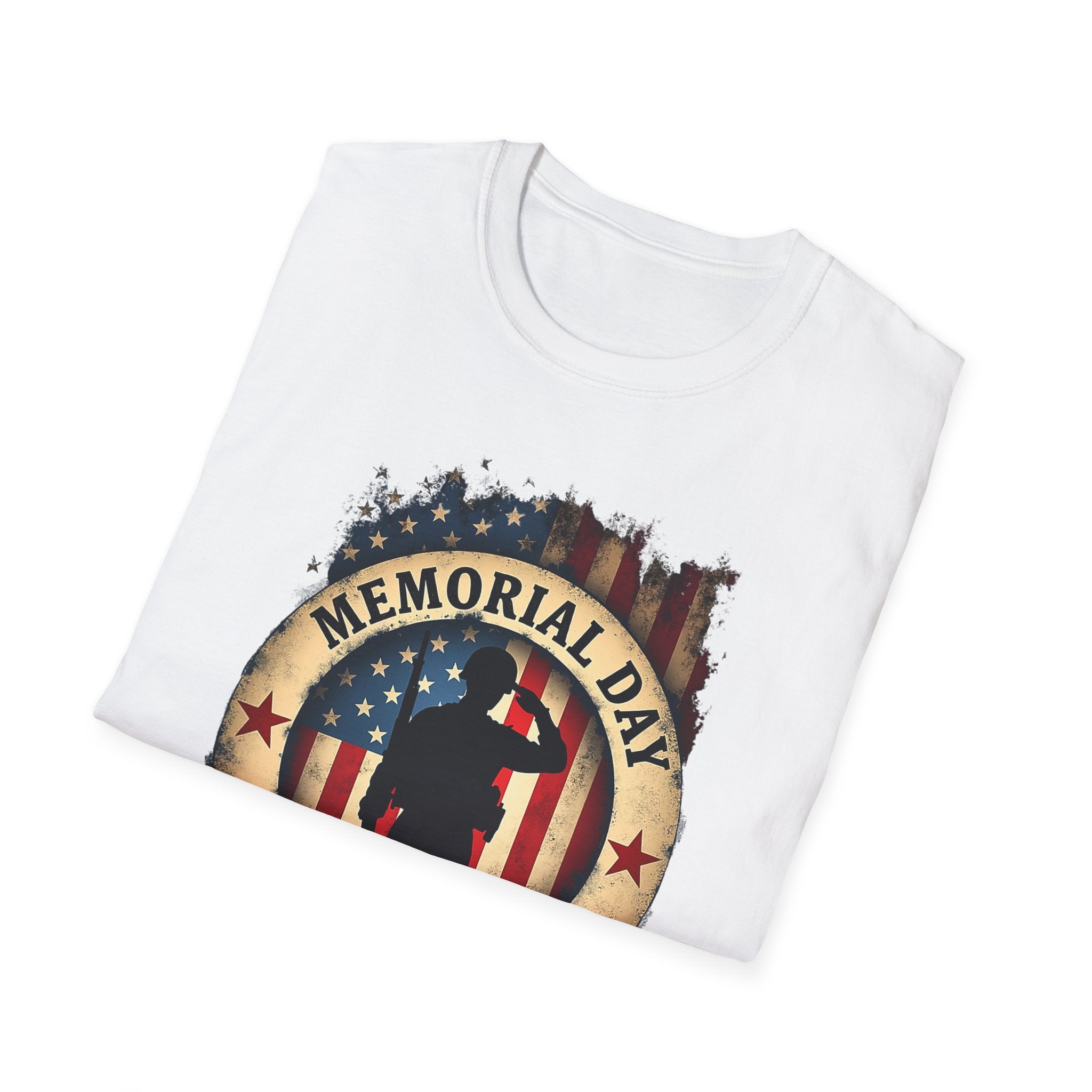 Memorial Day Remember & Honor T-Shirt | Soldier Silhouette American Flag