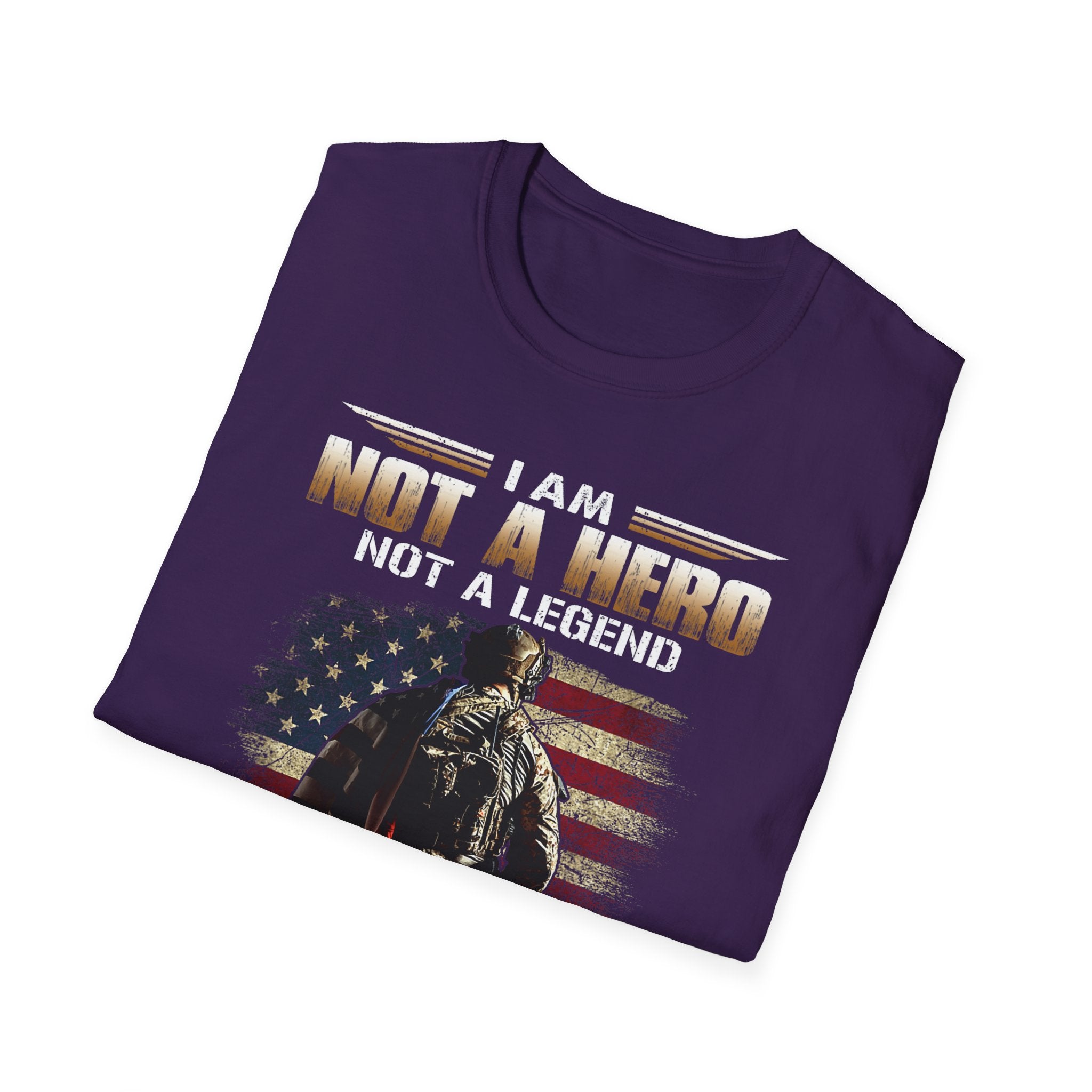 I Am Not a Hero I Am a U.S. Veteran T-Shirt | American Flag Soldier Tee