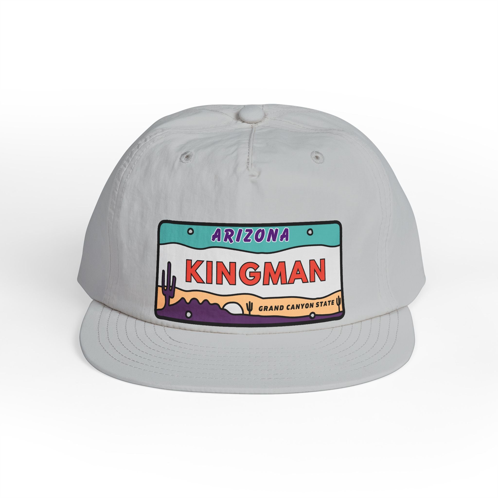 Surf Cap, Beach Hat, Summer Headwear, Kingman Arizona License Plate Dessert Cap for Water Sports