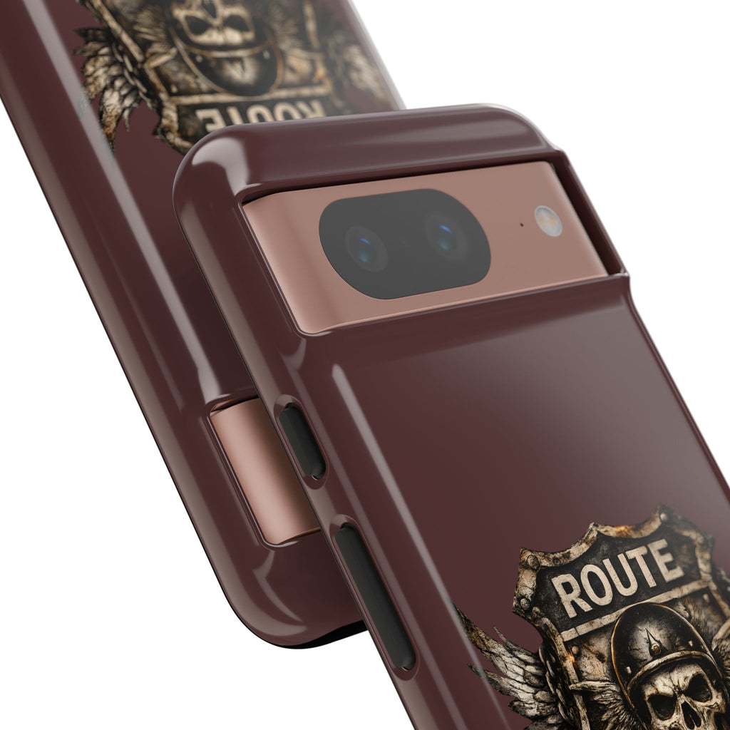 Route 66 Skull Helmet phone case | Motorcycle emblem, Ride the Legend