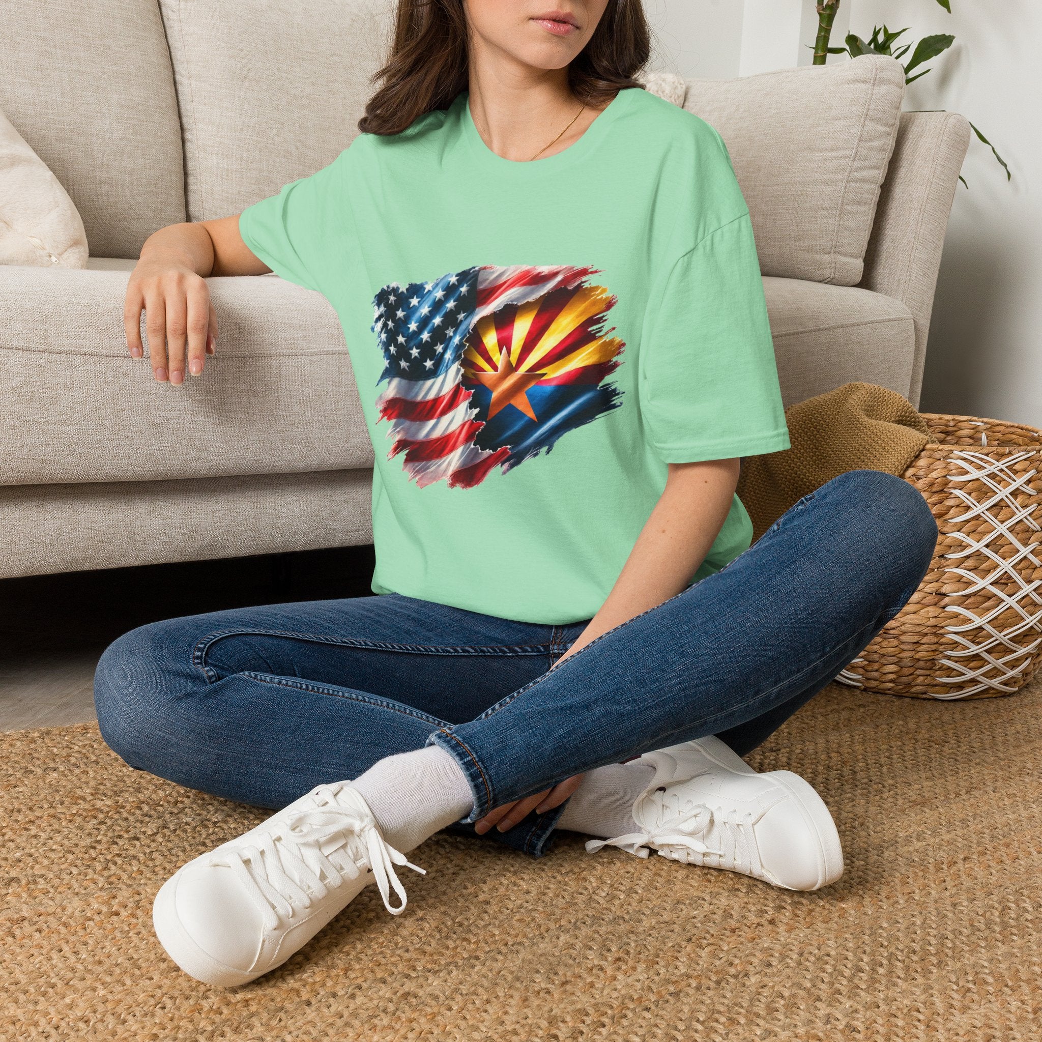 Arizona Flag with American Flag T-Shirt | Patriotic State Pride Tee