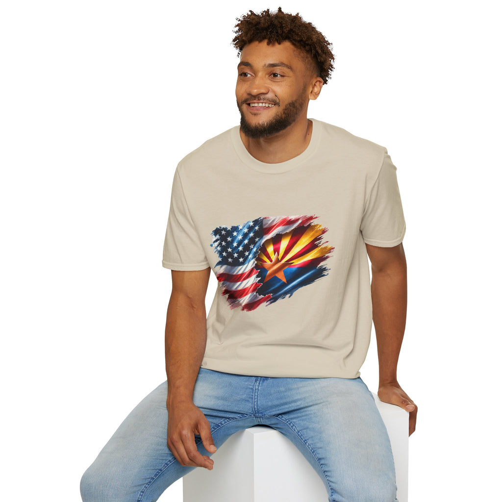 Arizona Flag with American Flag T-Shirt | Patriotic State Pride Tee