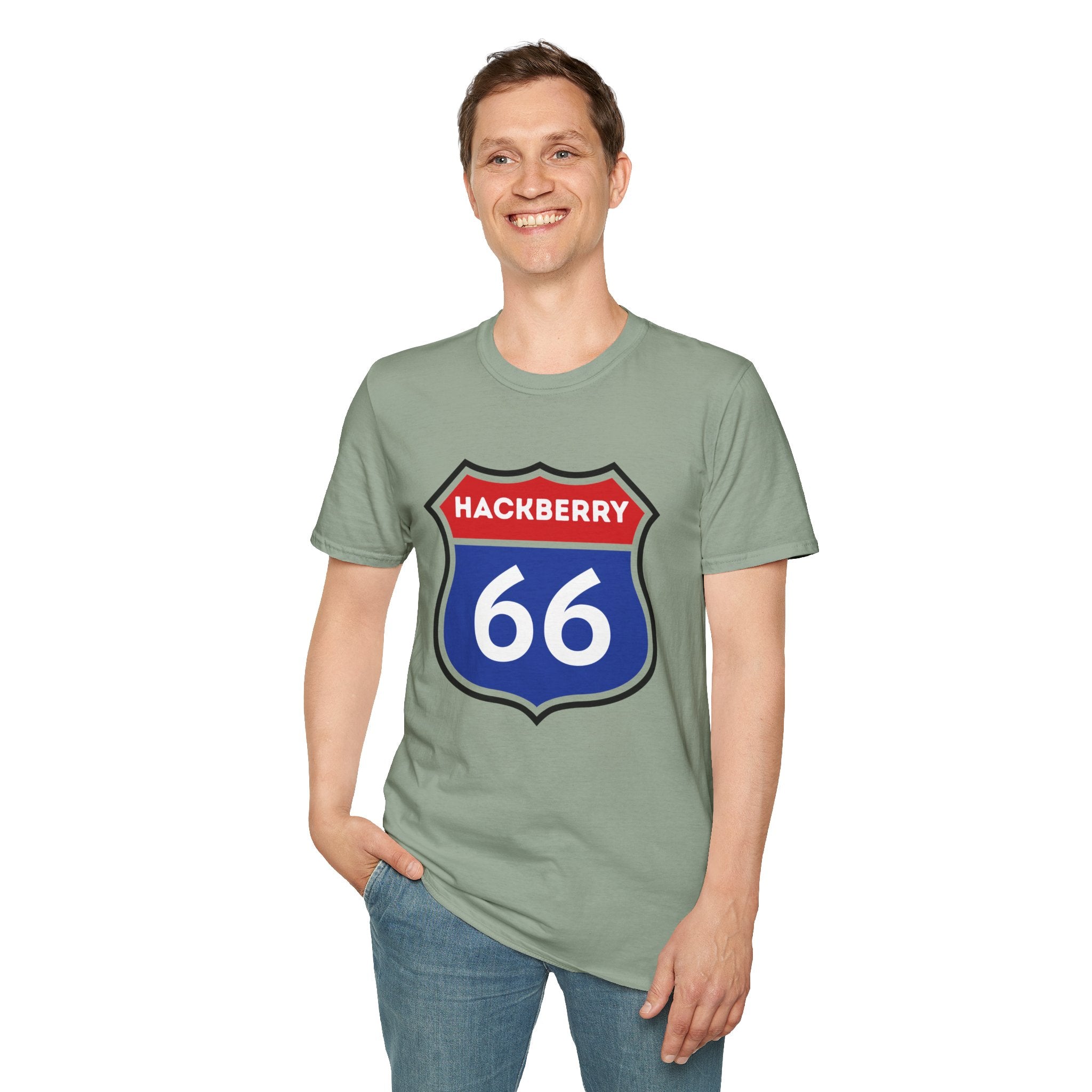 Hackberry 66 Shield T-Shirt | Route 66 Road Sign Tee
