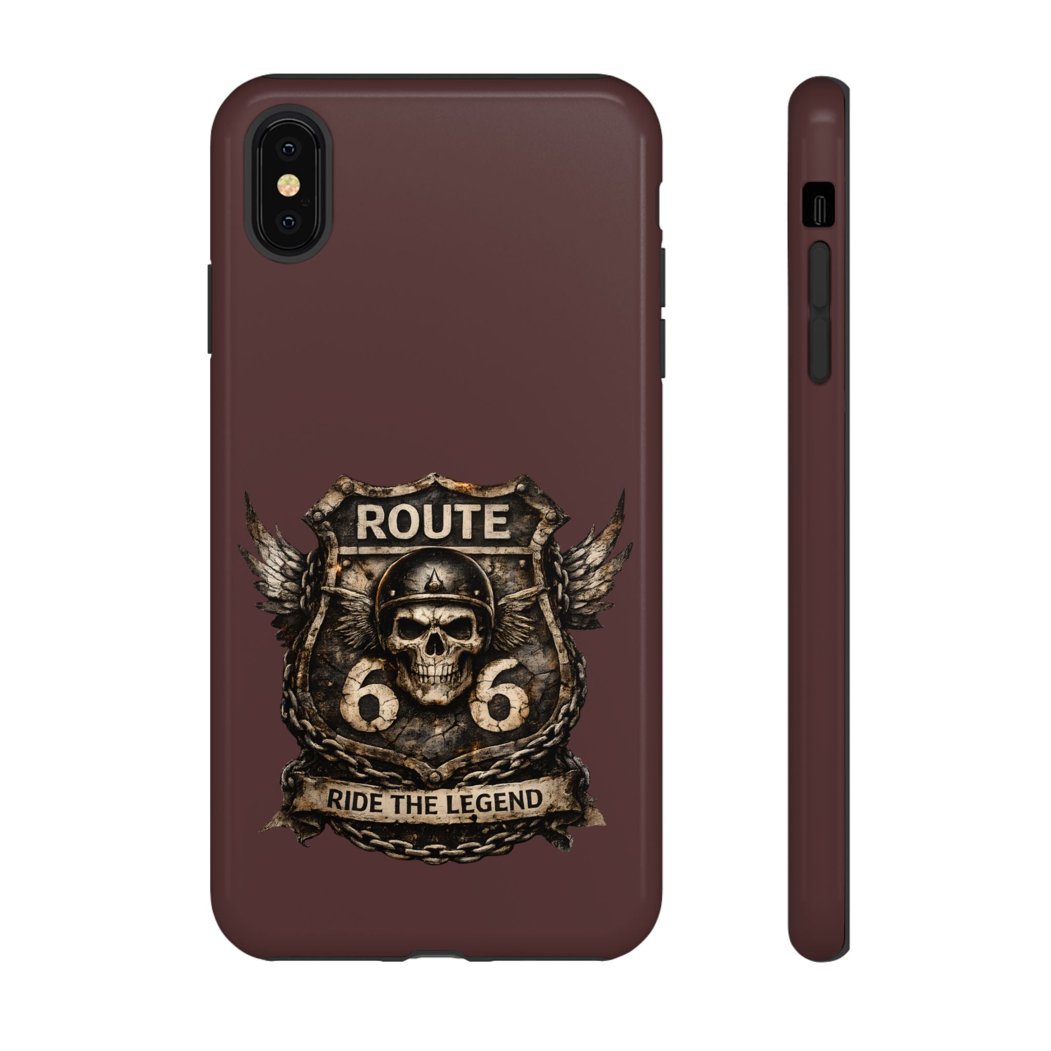 Route 66 Skull Helmet phone case | Motorcycle emblem, Ride the Legend