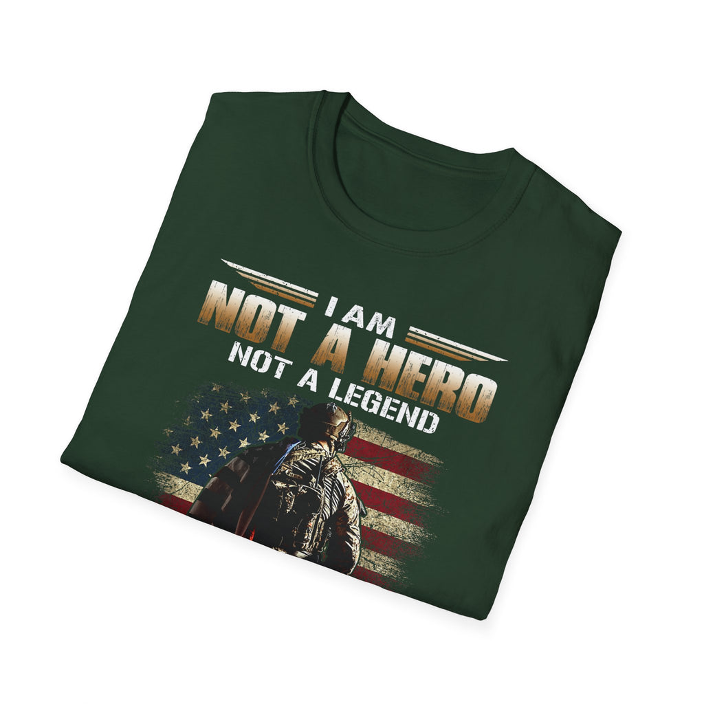 I Am Not a Hero I Am a U.S. Veteran T-Shirt | American Flag Soldier Tee