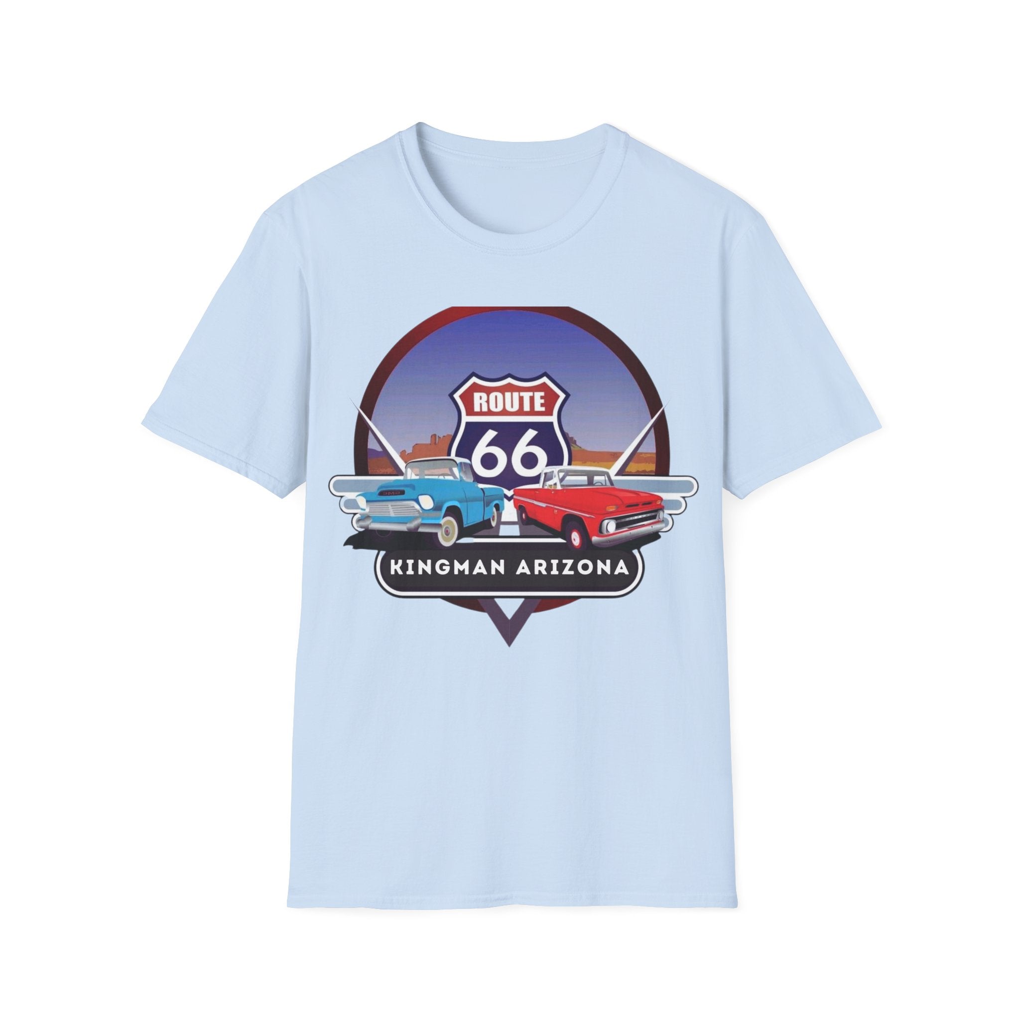 Route 66 Kingman Arizona Softstyle T-Shirt, Vintage Tee, Retro Shirt, Unisex Top, Gift for Travelers