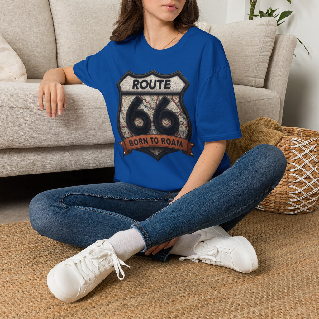 Route 66 Born to Roam T-Shirt | Vintage Highway Shield Tee