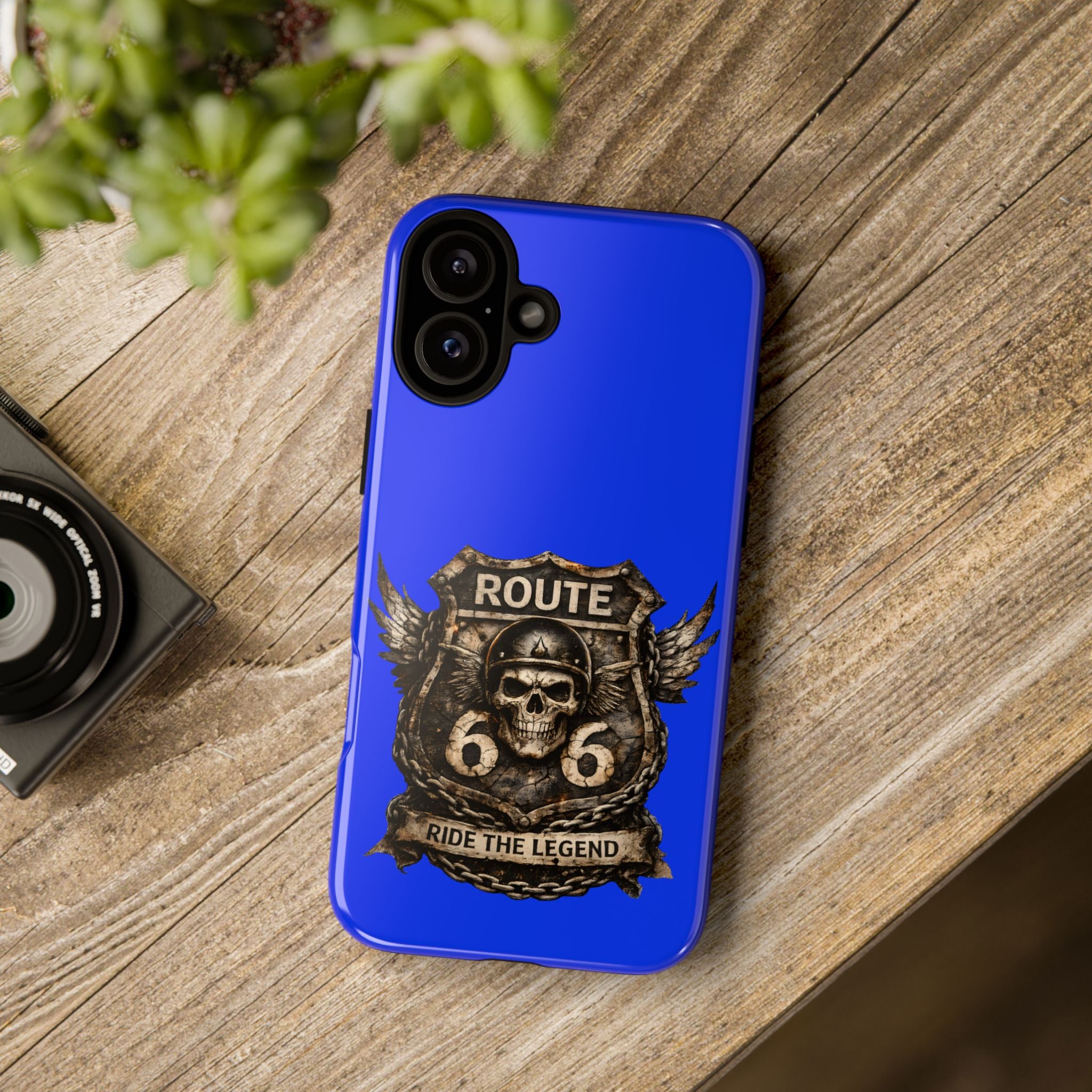 Route 66 Skull Helmet phone case | Motorcycle emblem, Ride the Legend