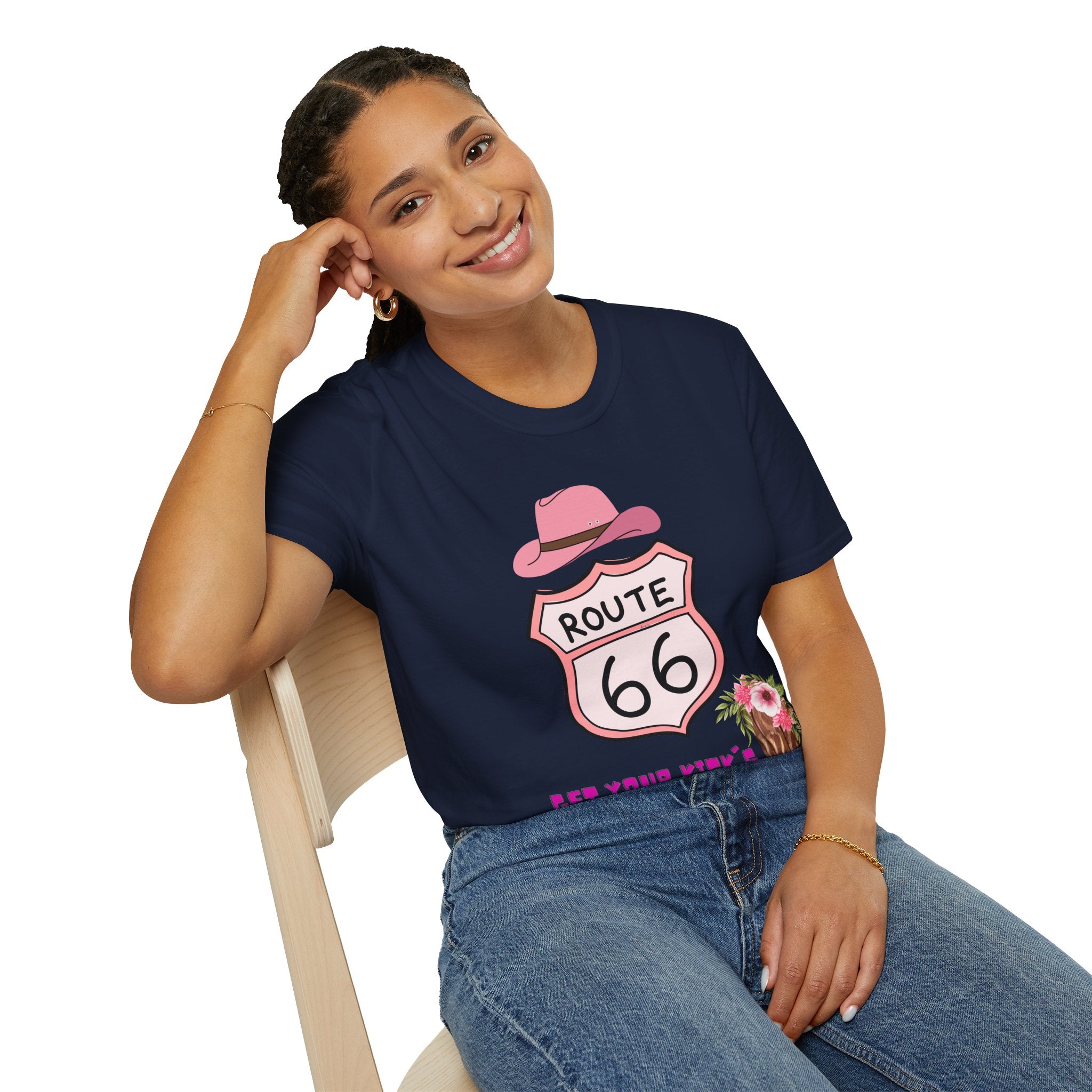 Route 66 Softstyle T-Shirt, Get Your Kick's On, Men Women, Unisex Tee Gift, Travel Highway Shirt