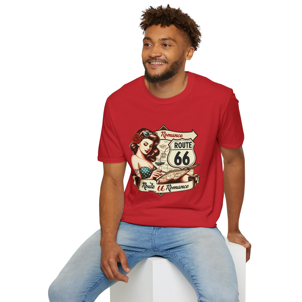 Pinup Girl Route 66 T-Shirt | Vintage Roadtrip Retro Sign