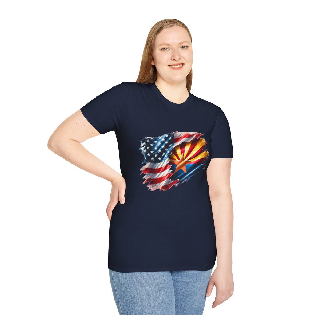 Arizona Flag with American Flag T-Shirt | Patriotic State Pride Tee