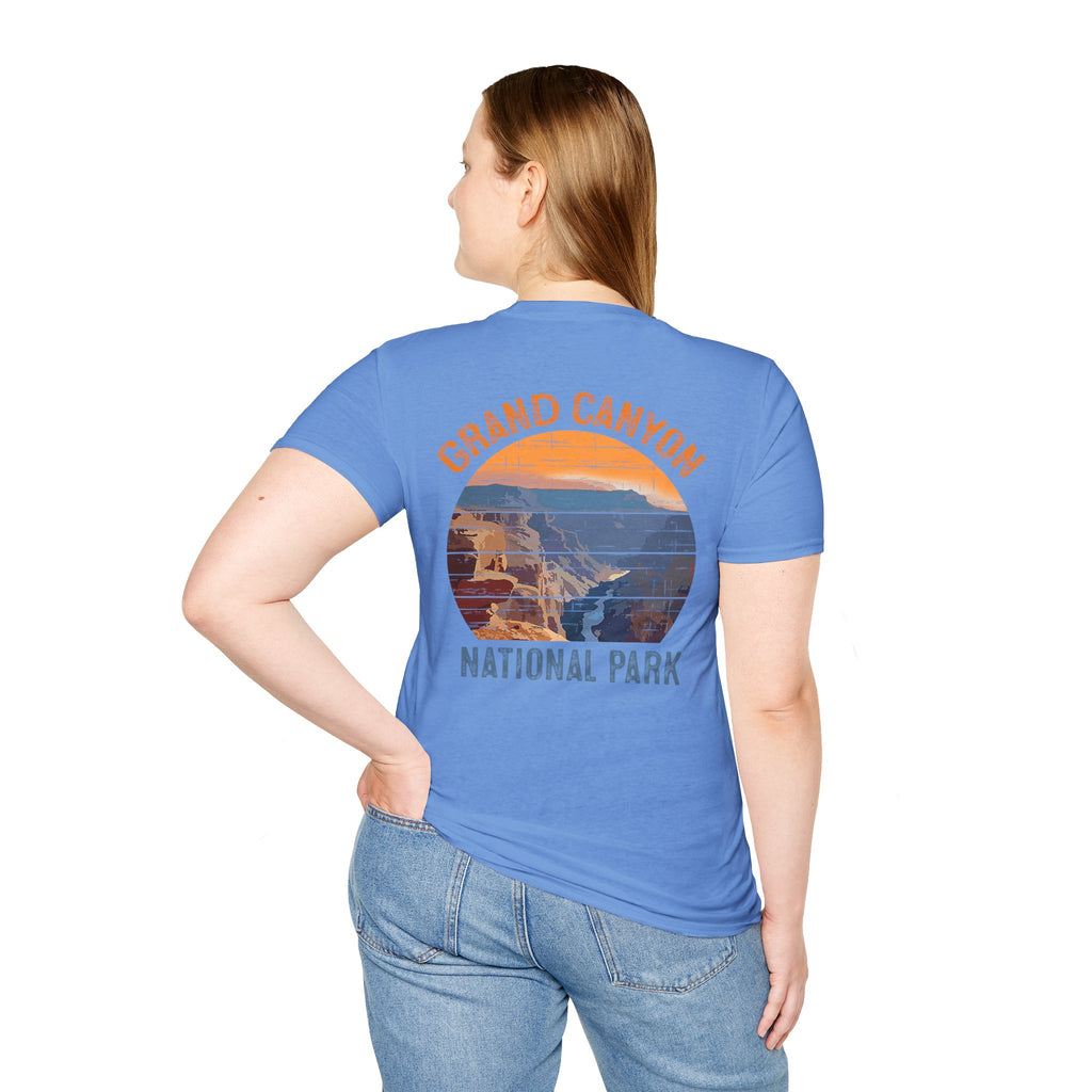 Grand Canyon Retro Sunset T-Shirt | Printed Front and Back National Park Landscape