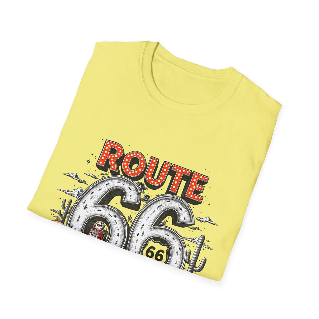 Route 66 Vintage Roadtrip T-Shirt | Classic Highway Car Signage